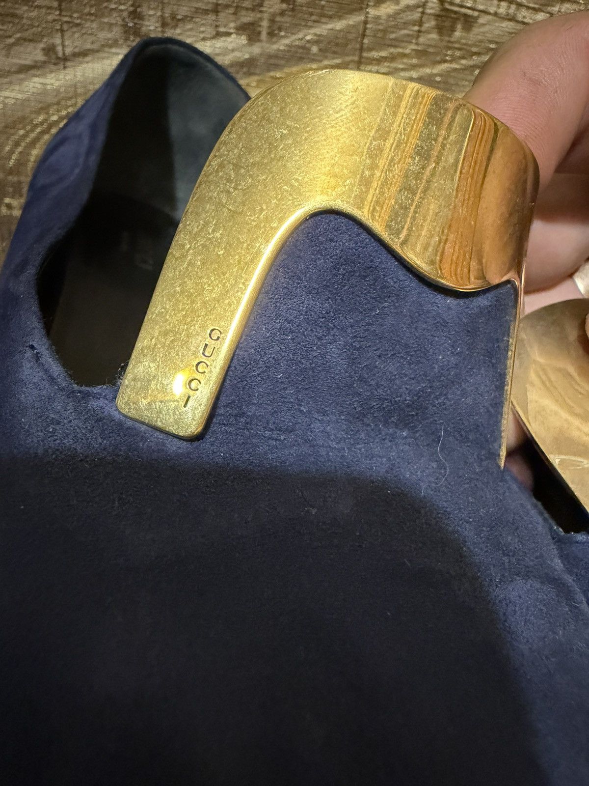 Gucci Gucci Blue Suede Alma Classic Smoking Slippers Size 38 1/2 Size US 6 / IT 36 - 14 Thumbnail