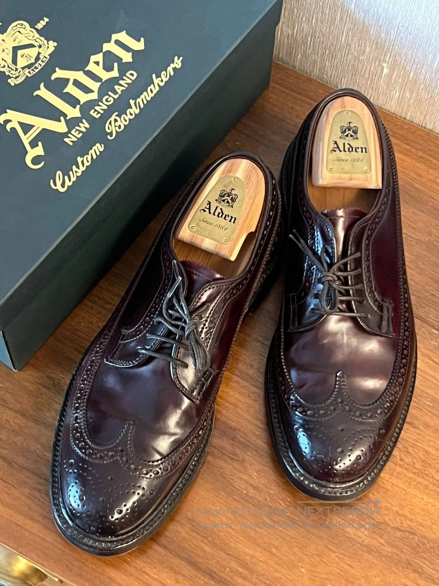 Alden Alden 975 Longwing Brogue Shell Cordovan Shoes. Size US 8 / EU 41 - 1 Thumbnail
