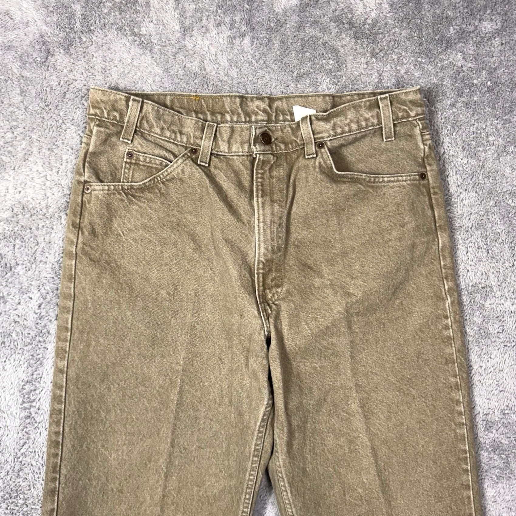 Levi's Vintage Levi'S 550 Orange Tab Jeans Mens 36x32 USA Made 1997 Olive Green - Relaxed Fit 5 Pocket Size US 36 / EU 52 - 6 Thumbnail