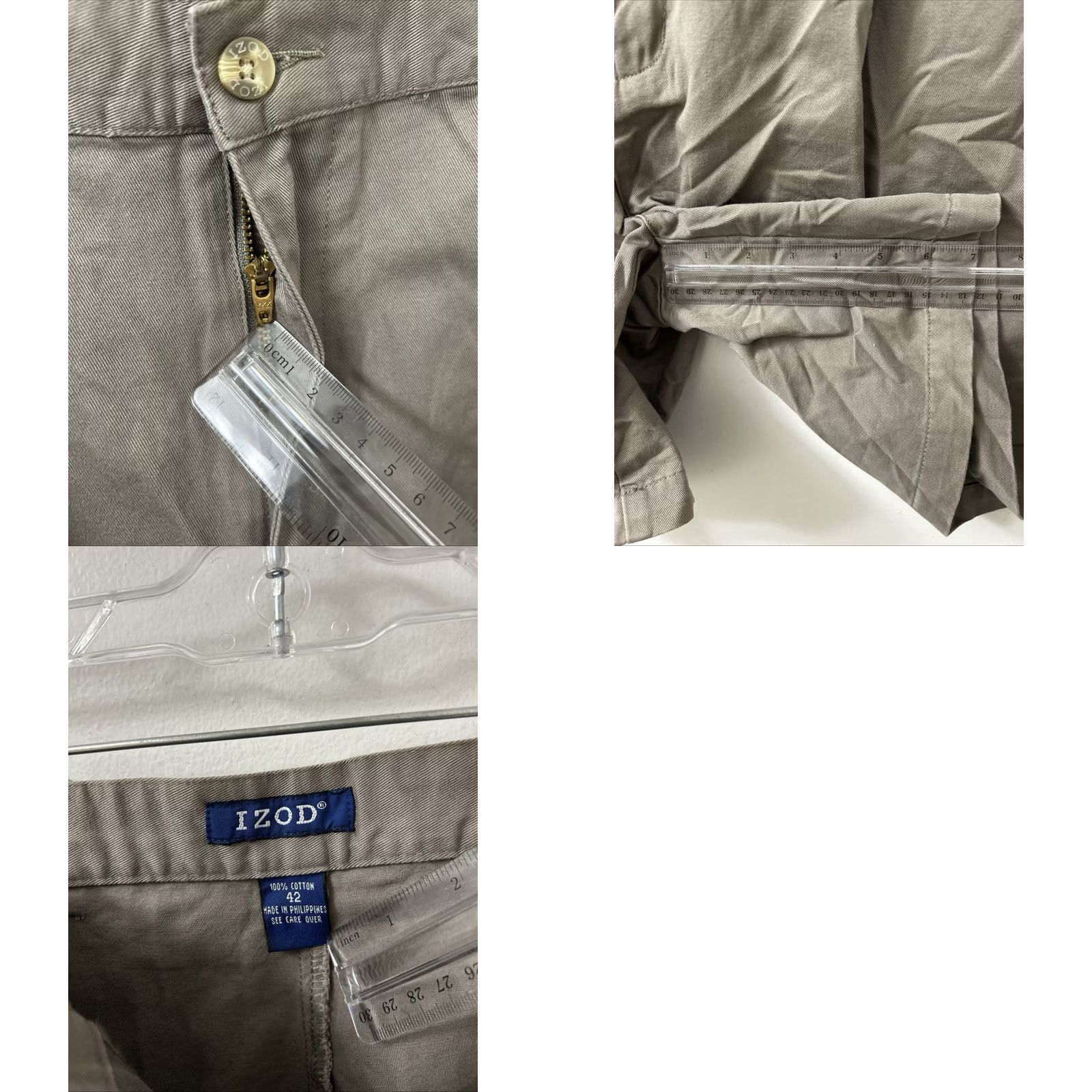 Izod IZOD Saltwater Chino Shorts Mens 42 Khaki Brown 100% Cotton Pleated NWT Front Zip Pockets Summer 7" Casual Regular Size US 42 / EU 58 - 8 Thumbnail