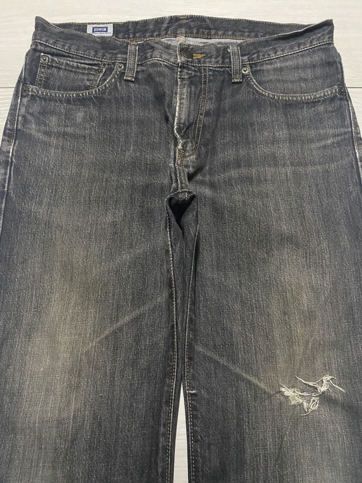Edwin Vtg Edwin International Basic 403 Black Denim Loose Jeans Size US 34 / EU 50 - 3 Thumbnail