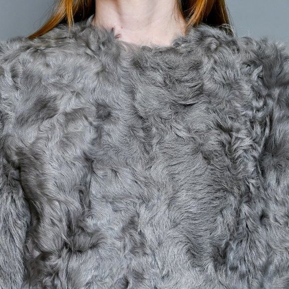 Vintage 440. VINTAGE 1970s Gray Genuine Sheepskin Fur Jacket Small Size S / US 4 / IT 40 - 2 Thumbnail