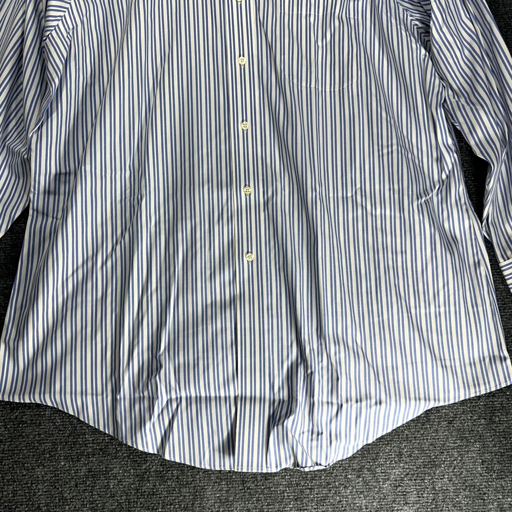 Brooks Brothers Brooks Brothers Shirt Slim 17.5 Blue White Stripe Non-Iron Button-Up Long Sleeve Collared Pocket Mens Regular Size 17.5 Cotton Size US XXL / EU 58 / 5 - 2 Thumbnail