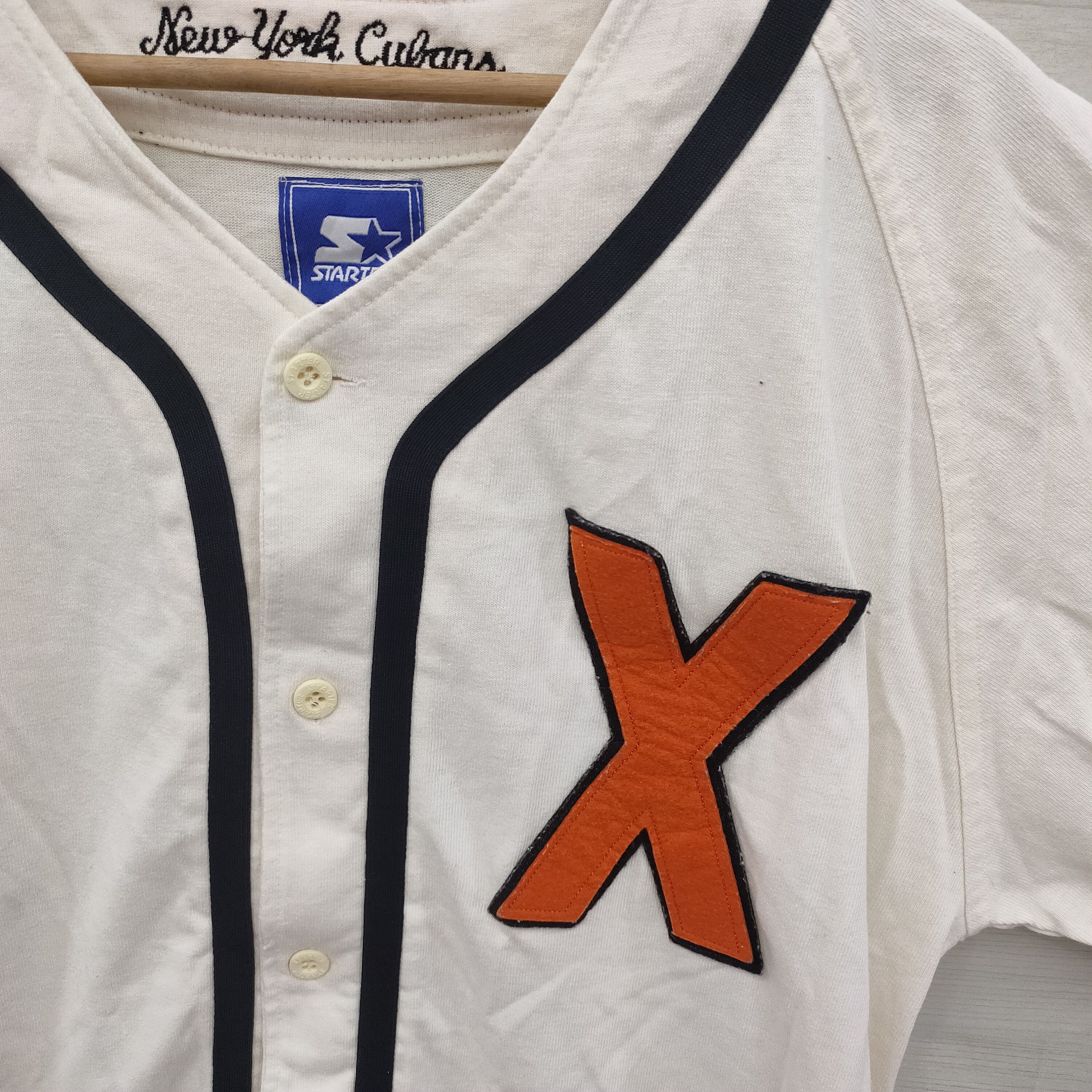 Authentic Negro Leagues × Starter New York Cubans Vintage 90s Starter Jersey Size US L / EU 52-54 / 3 - 4 Thumbnail