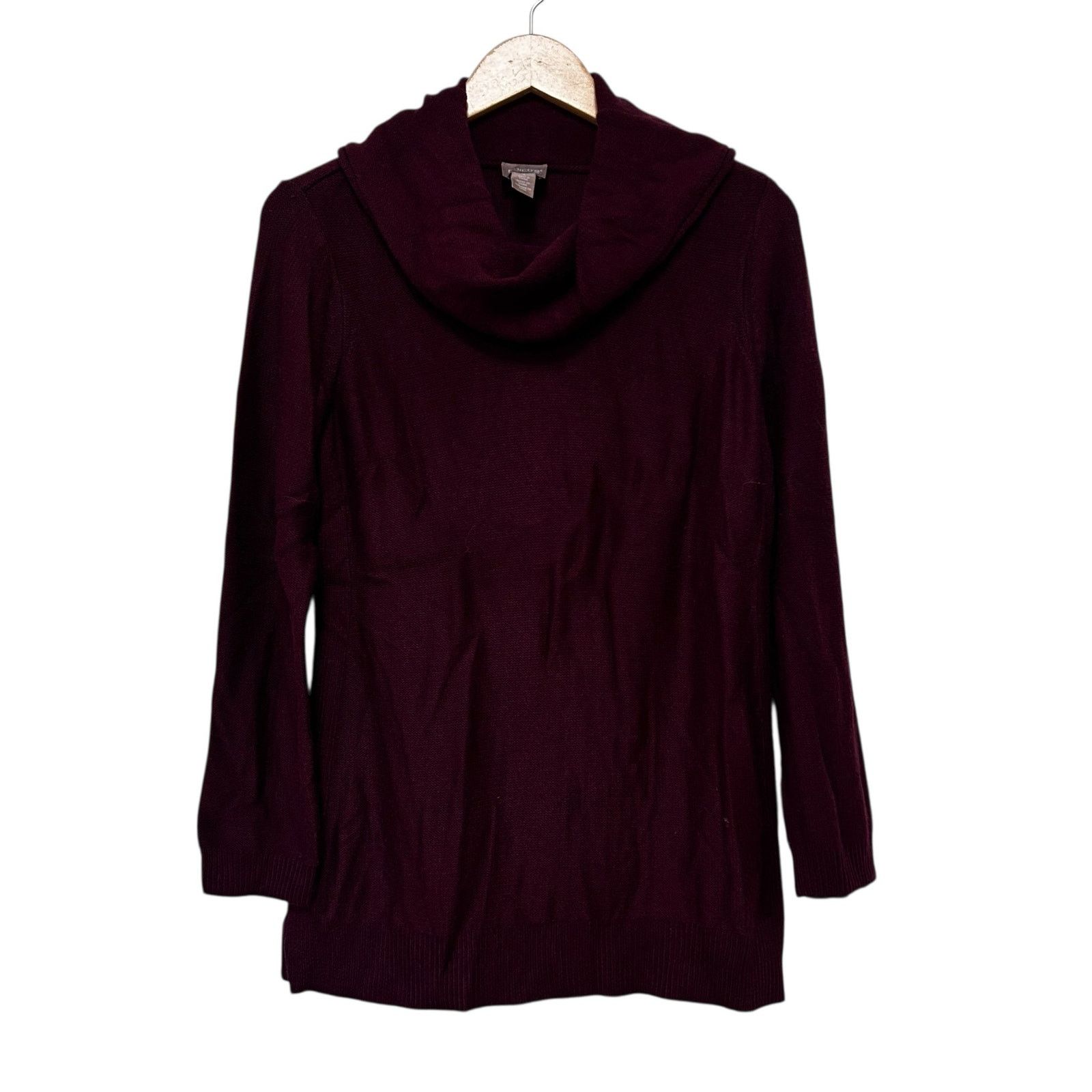 Chicos Chicos Maroon Cashmere Blend Knit Cowl Neck Sweater Sz M Size M / US 6-8 / IT 42-44 - 1 Thumbnail