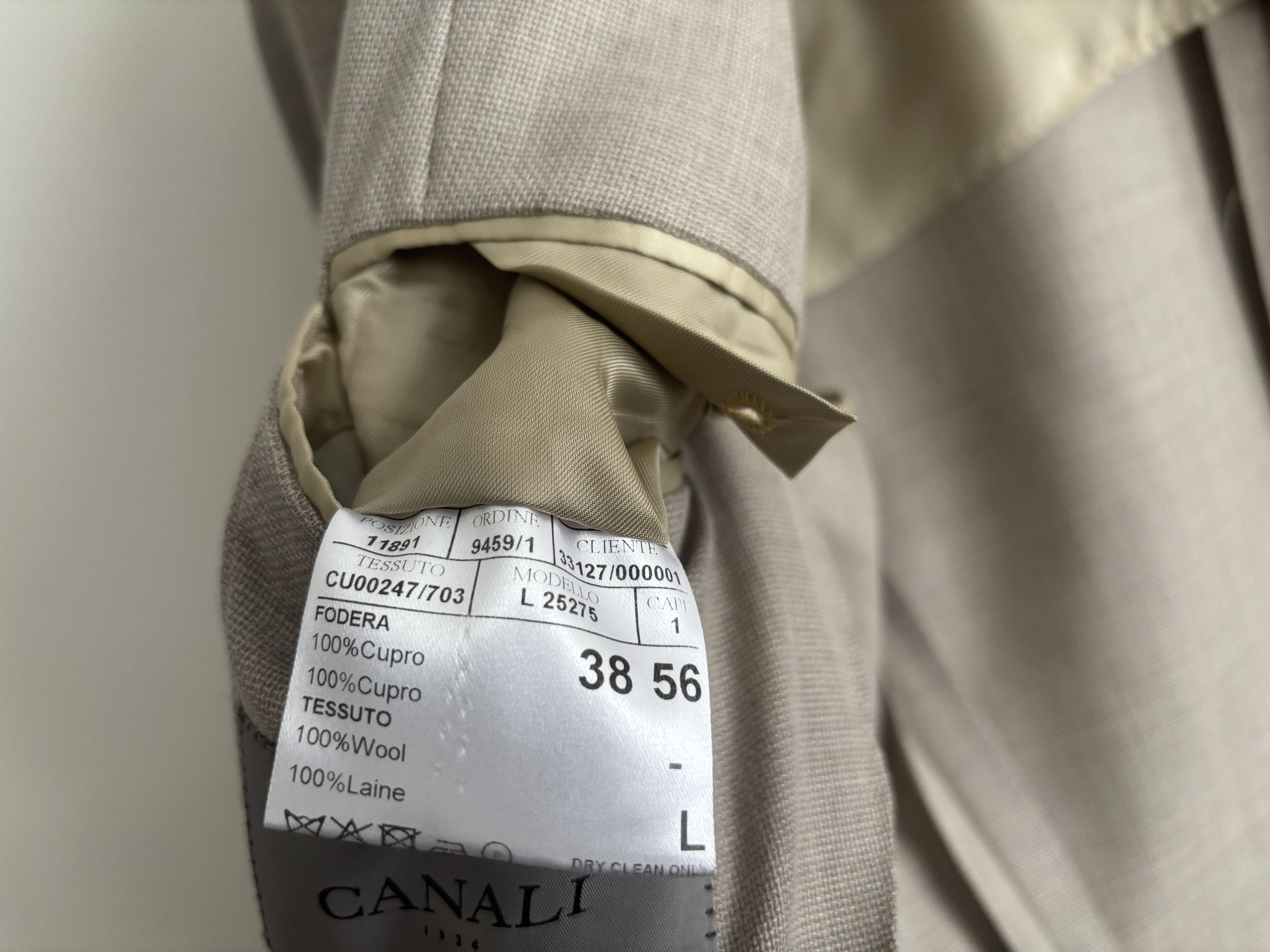 Canali $2200 Kei Unstructured Beige Sport Coat 44 -46 L Size 46L - 10 Thumbnail