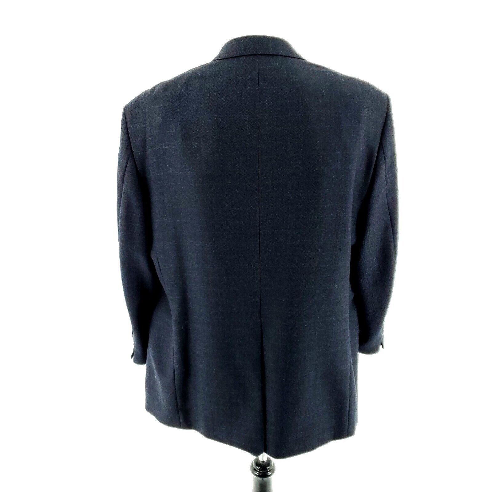 Vintage Oak Creek Tweed Lambswool 2 Button Sport Coat 44R Blue Check Size 44R - 5 Thumbnail