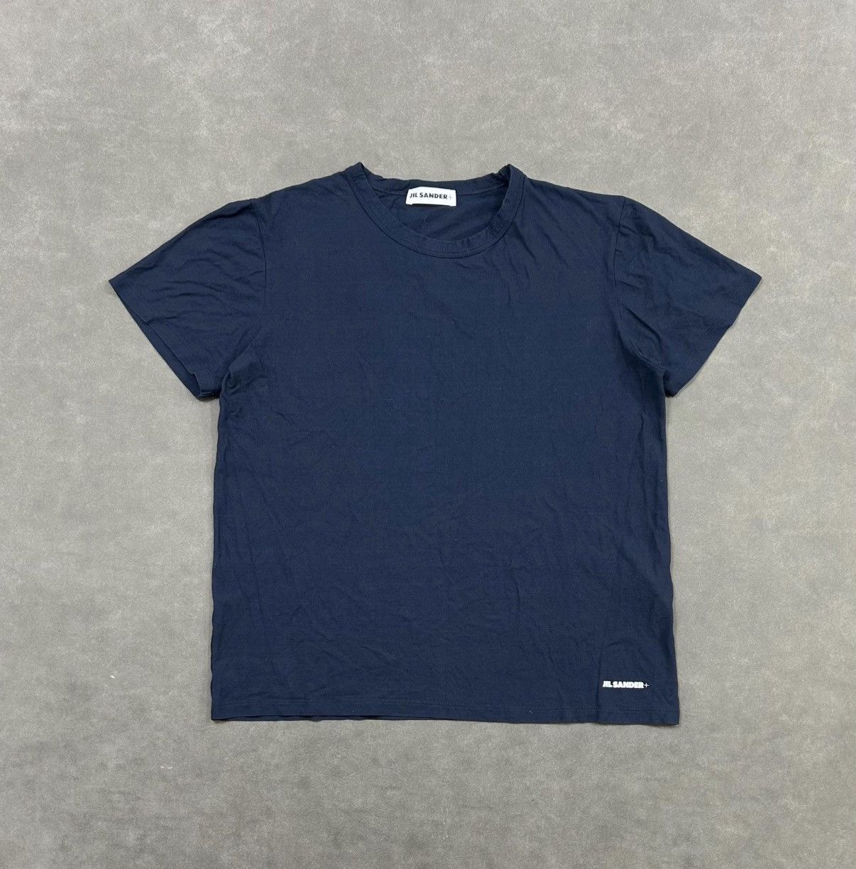Jil Sander Cotton Short Sleeve T-shirt with Hem Logo J16