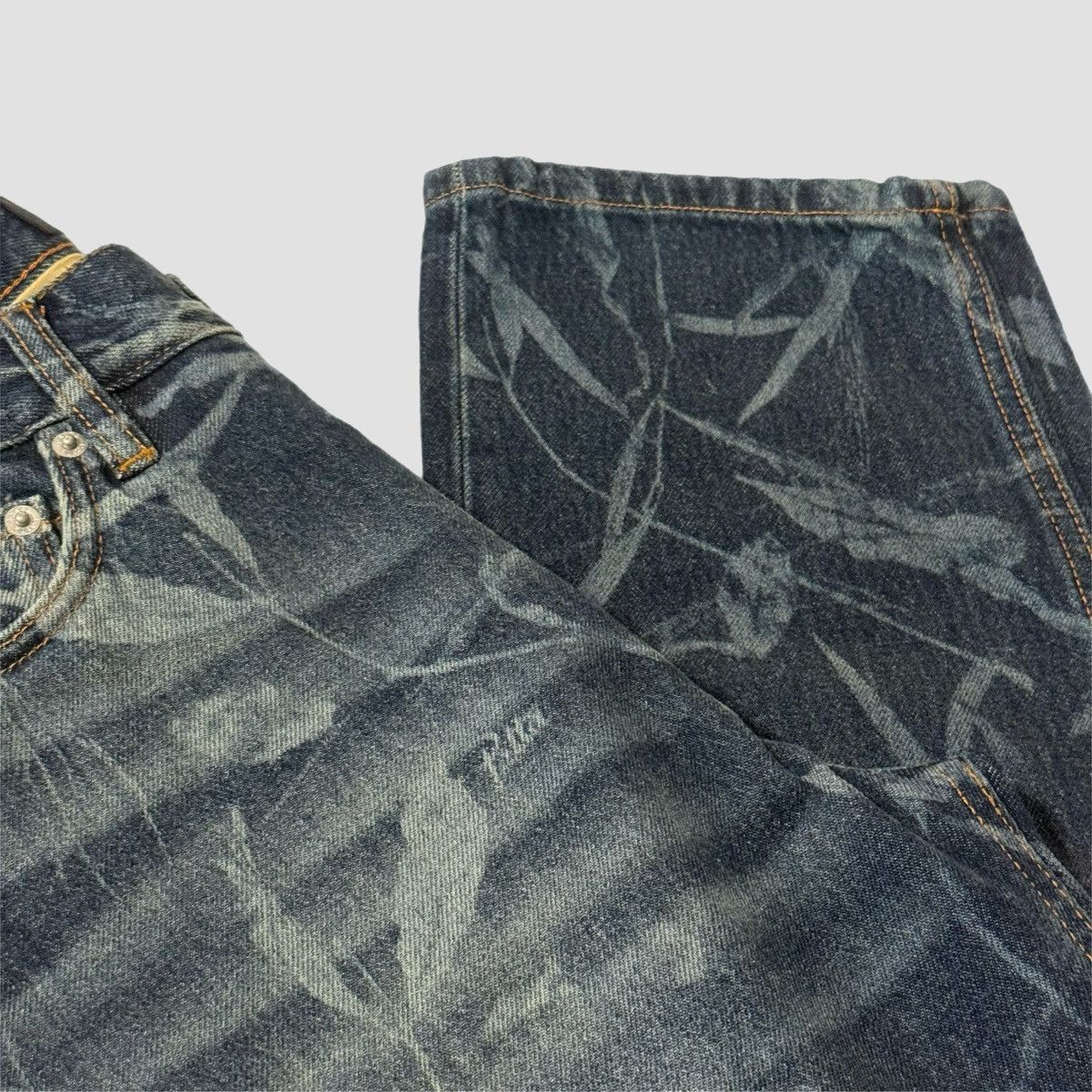Patta Patta Leaves Laser Print Denim Jeans Size US 30 / EU 46 - 15 Thumbnail