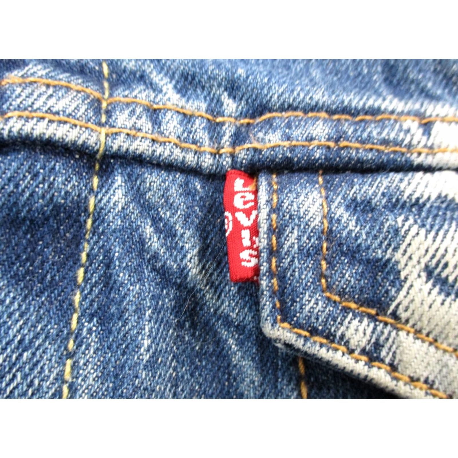 Levi's Levi's Jacket Mens 2XL Blue Denim Trucker Red Tab Biker Button Cotton Denim Jacket Size US 39 - 6 Thumbnail