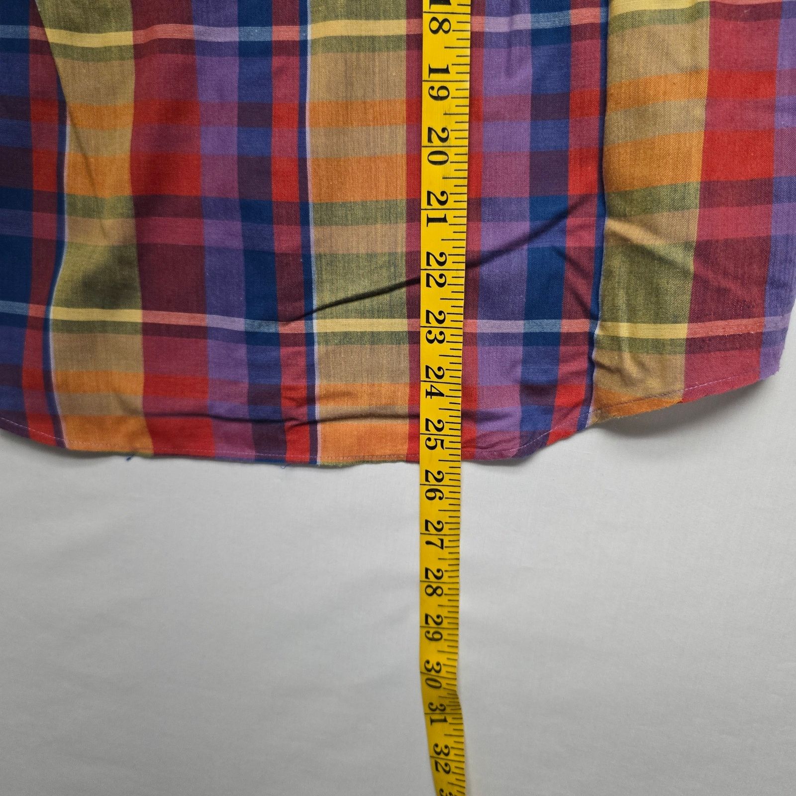 Vintage Vintage Amy Barr Womens Plaid Long Sleeve Button Blouse Size L / US 10 / IT 46 - 7 Thumbnail