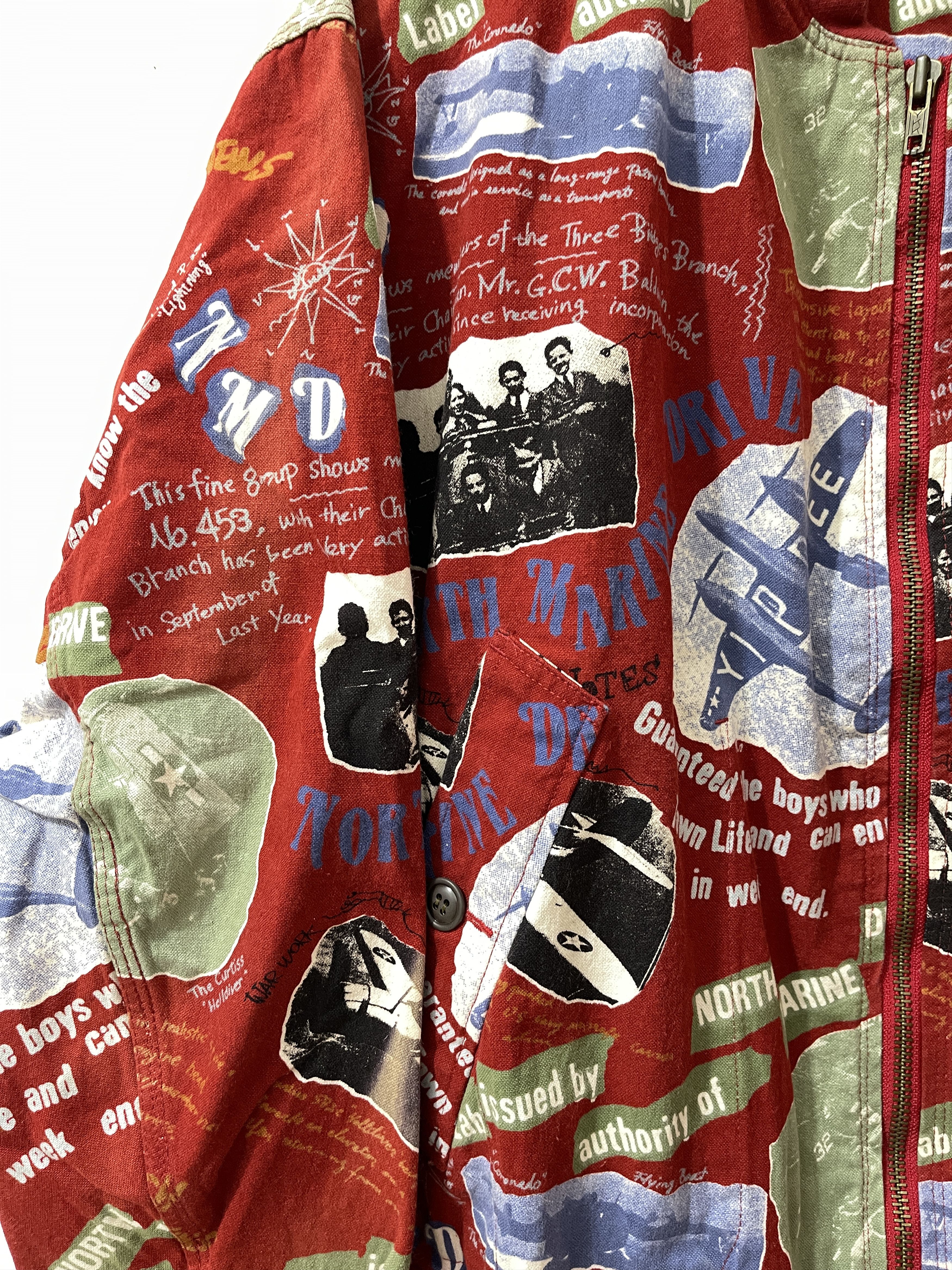 45rpm Vintage 45RPM Japan Archive Art Canvas Bomber Jacket Size US XL / EU 56 / 4 - 5 Thumbnail