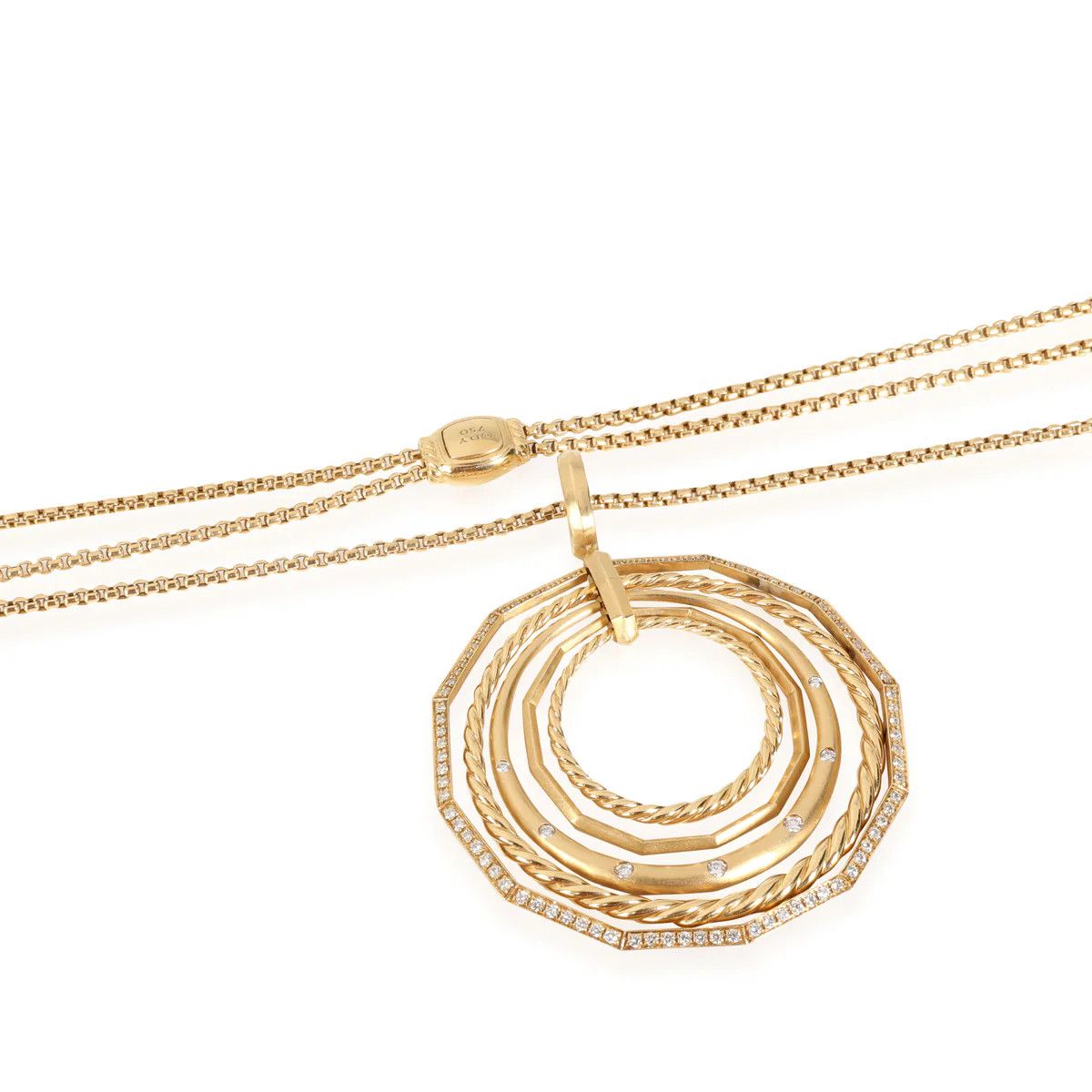 David Yurman oc11z0925 Size: OS / Stax Diamond Circle Necklace in Gold Size ONE SIZE - 3 Thumbnail