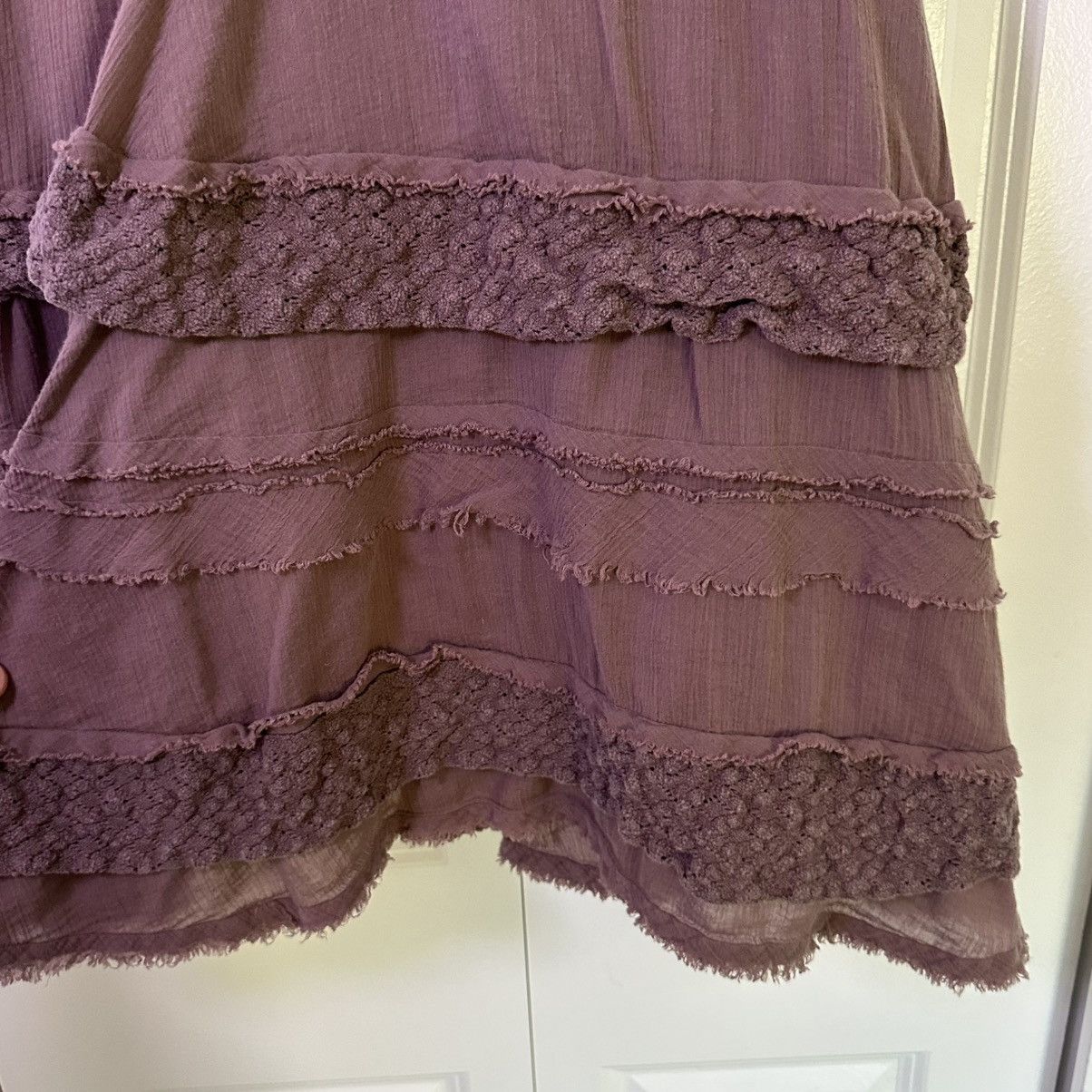 Anthropologie Anthropologie Zehavale Boho Mauve Lace Detail Shift Dress Size XL / US 12-14 / IT 48-50 - 4 Thumbnail