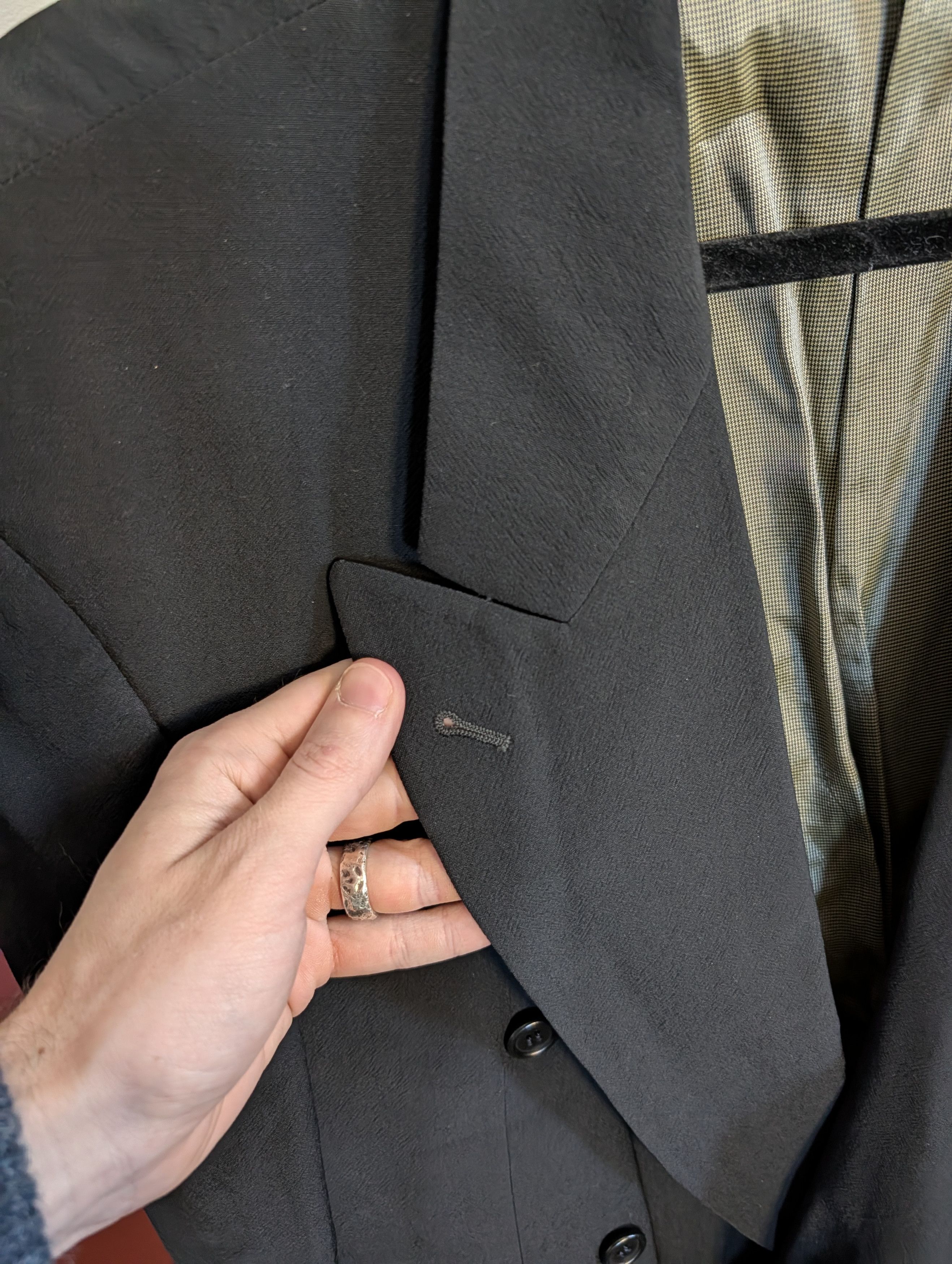 Other RENE LEZARD black double breasted blazer textured VTG Size 42S - 4 Thumbnail