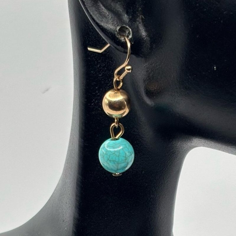 Other Gold & Turquoise Western Earrings Size ONE SIZE - 1 Thumbnail