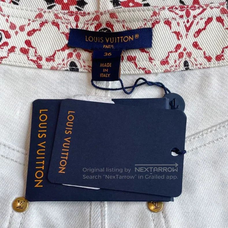 Louis Vuitton Louis Vuitton Floral denim skirt Size 35" - 5 Thumbnail