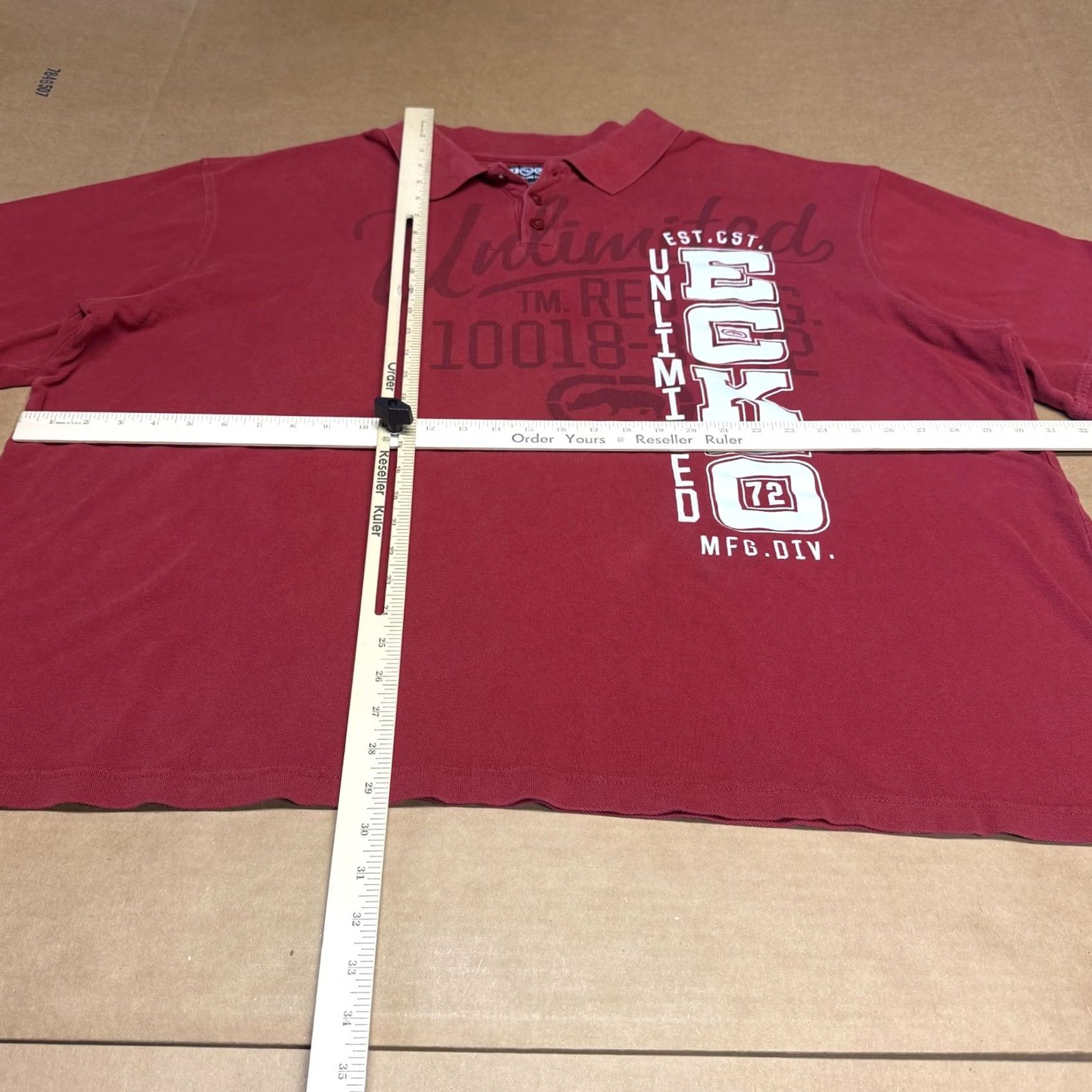 Ecko Unltd. Ecko Unltd Polo Shirt Mens Big 4X Red Graphic Print Logo Short Sleeve Casual Streetwear Polo Shirt Mens Big 4X Red Size US XXL / EU 58 / 5 - 2 Thumbnail