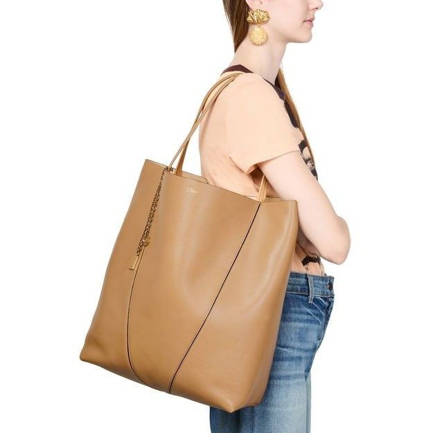 Chloe Chloe Large Spin Boyish Brown Grained Leather Tote Bag New & Size ONE SIZE - 2 Thumbnail