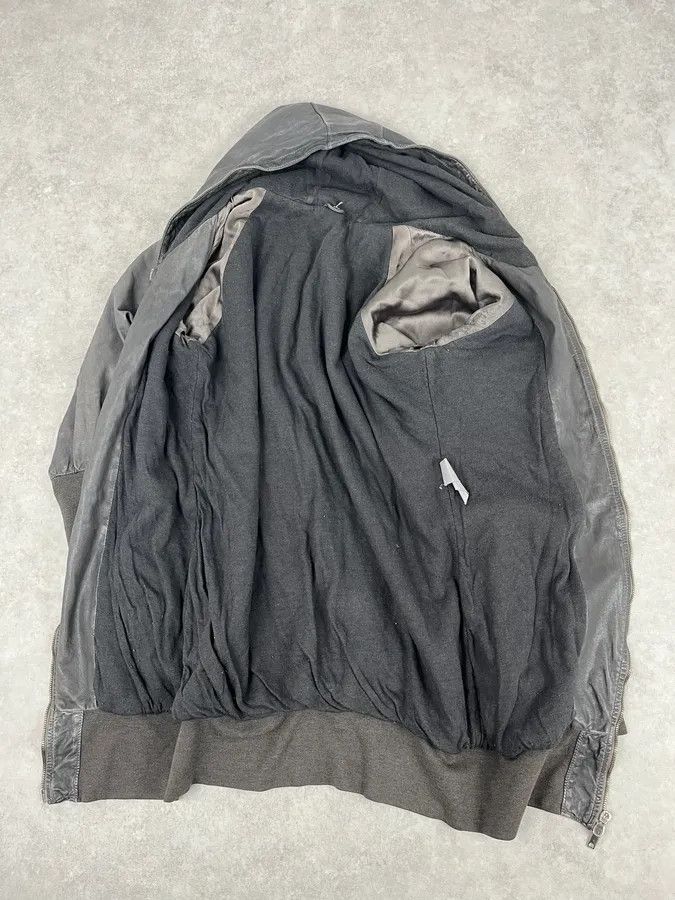 Giorgio Brato Giorgio Brato Avant-Garde Brut Grey Leather Long Jacket Size XS / US 0-2 / IT 36-38 - 8 Thumbnail