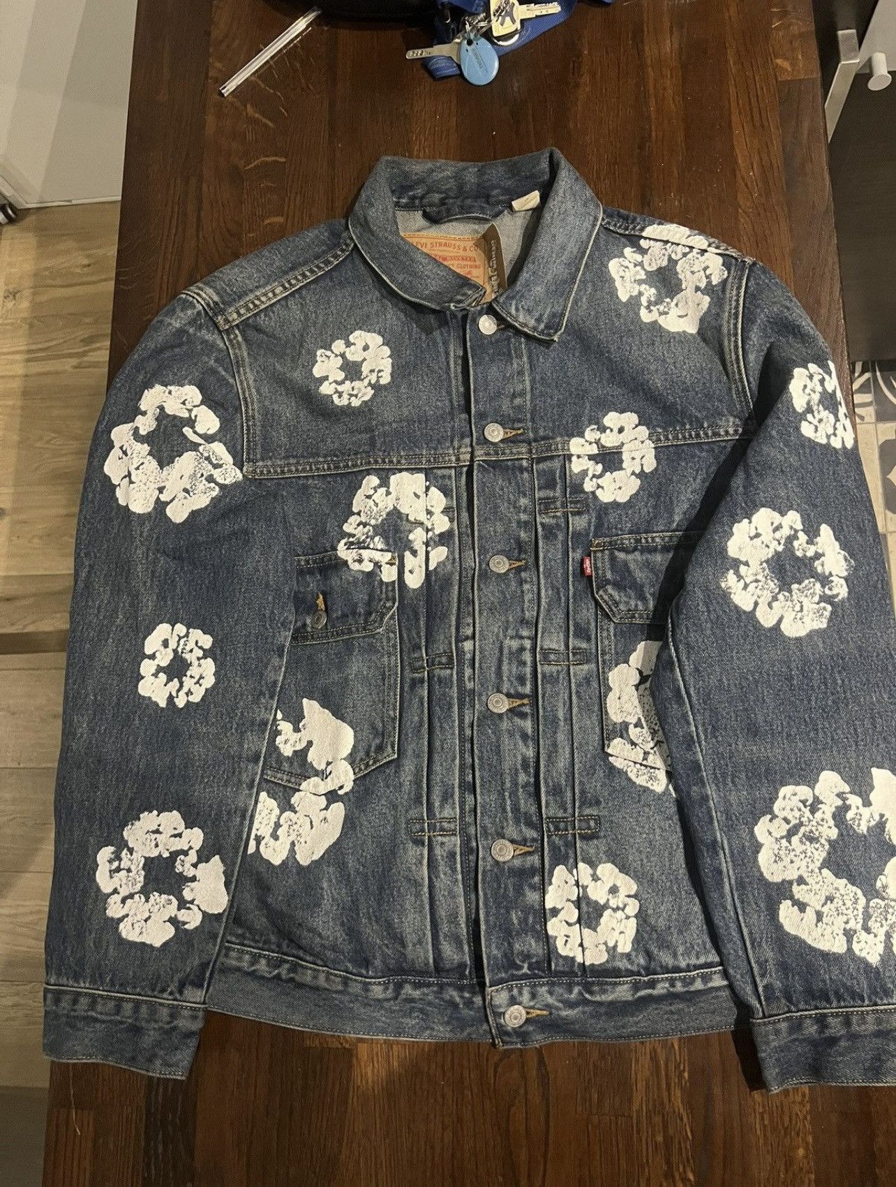 DENIM TEARS × Levi's Denim Tears Peace Patchwork Padded Jacket