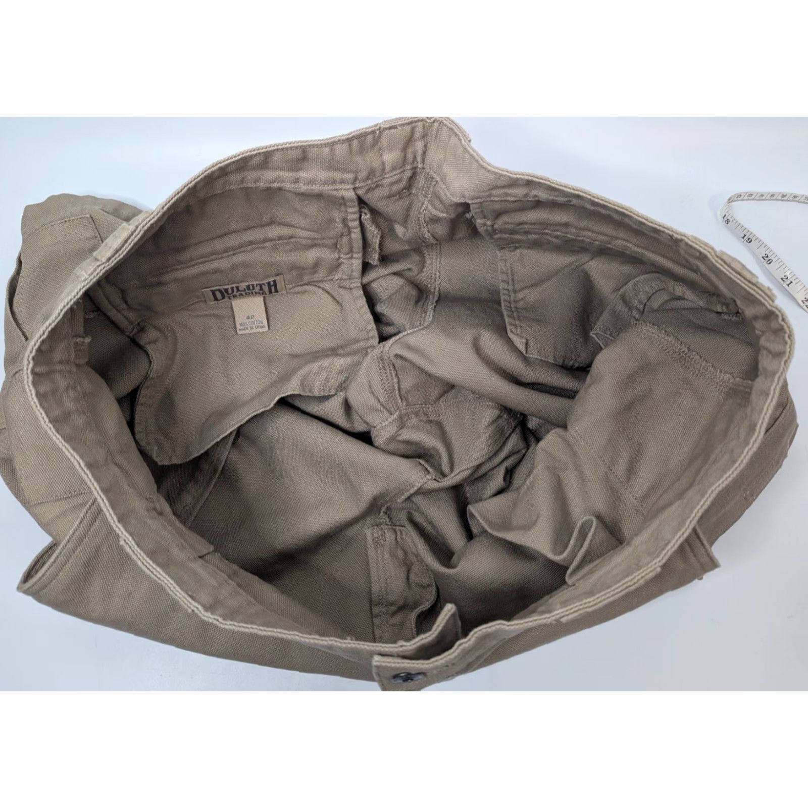 Duluth Trading Company Duluth Trading Shorts Mens 42 Khaki Cargo Utility Heavyweight Workwear Pockets Cargo Pocket Canvas Cotton Brown Regular Mens Shorts Size US 42 / EU 58 - 6 Thumbnail