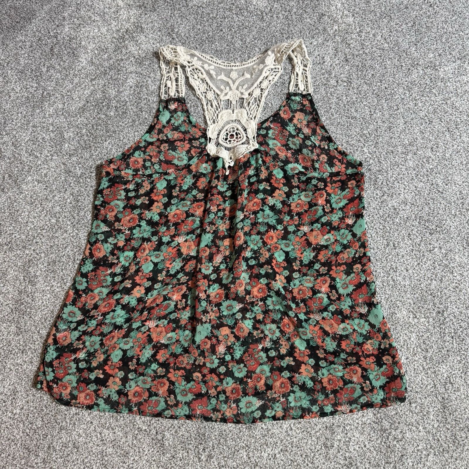 Other Fairycore 70s Inspired Tank Top Womens XL Babydoll Lace Trim Size XL / US 12-14 / IT 48-50 - 6 Thumbnail
