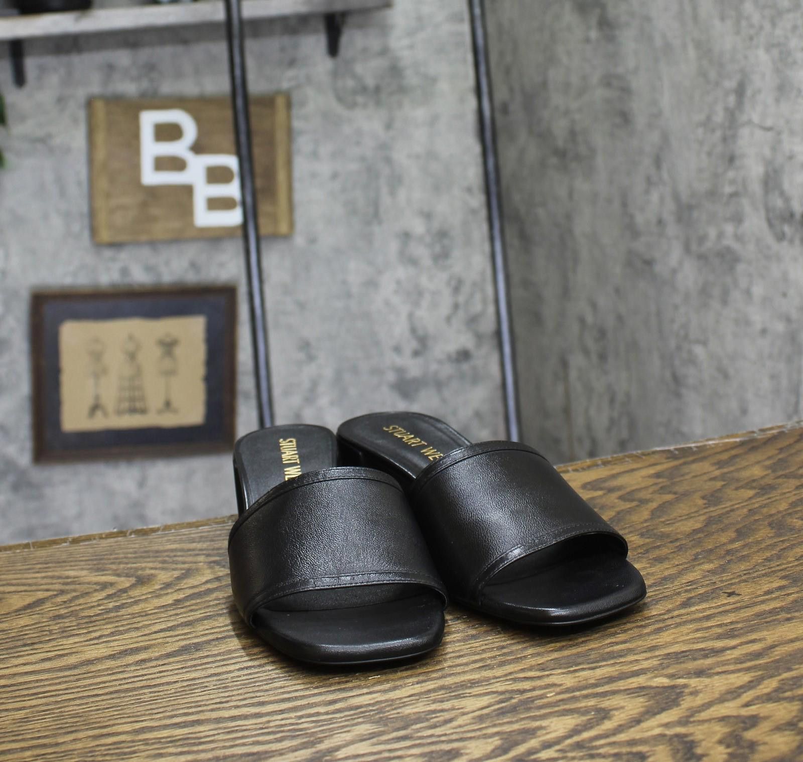 Stuart Weitzman Stuart Weitzman Cayman 35 Block Heel Slides Se013 Black 9b Size US 9 / IT 39 - 3 Thumbnail