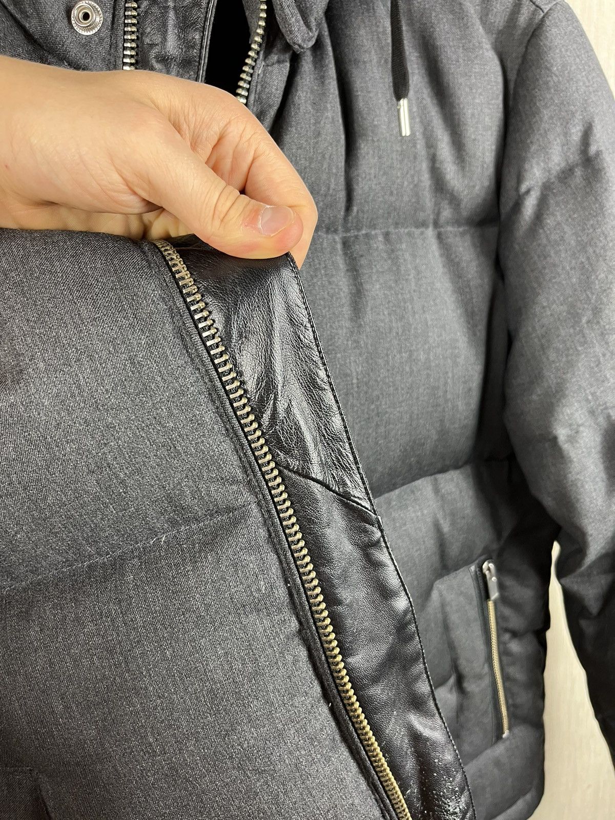 Designer × The Kooples The Kooples wool down puffer jacket hooded leather acs Size US M / EU 48-50 / 2 - 16 Thumbnail