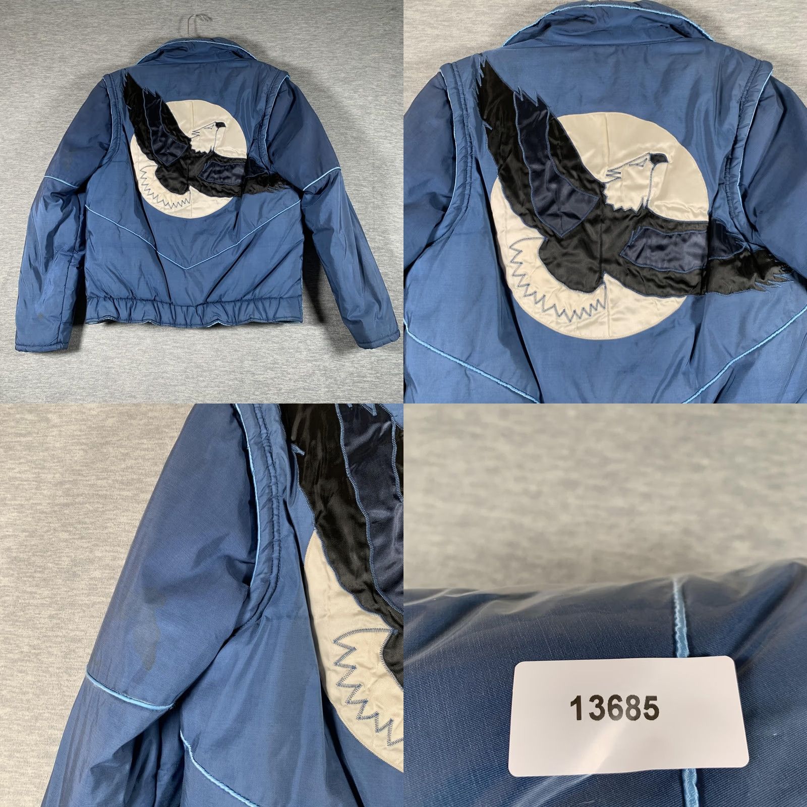 Vintage VINTAGE Heatwave Jacket Mens M Blue Puffer Eagle Applique Made USA 70s Size US M / EU 48-50 / 2 - 9 Thumbnail