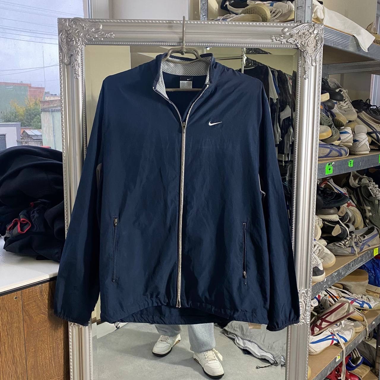 Nike Vintage Y2K Navy Nike Track Jacket Zip Up Nylon Windbreaker Size US M / EU 48-50 / 2 - 1 Thumbnail