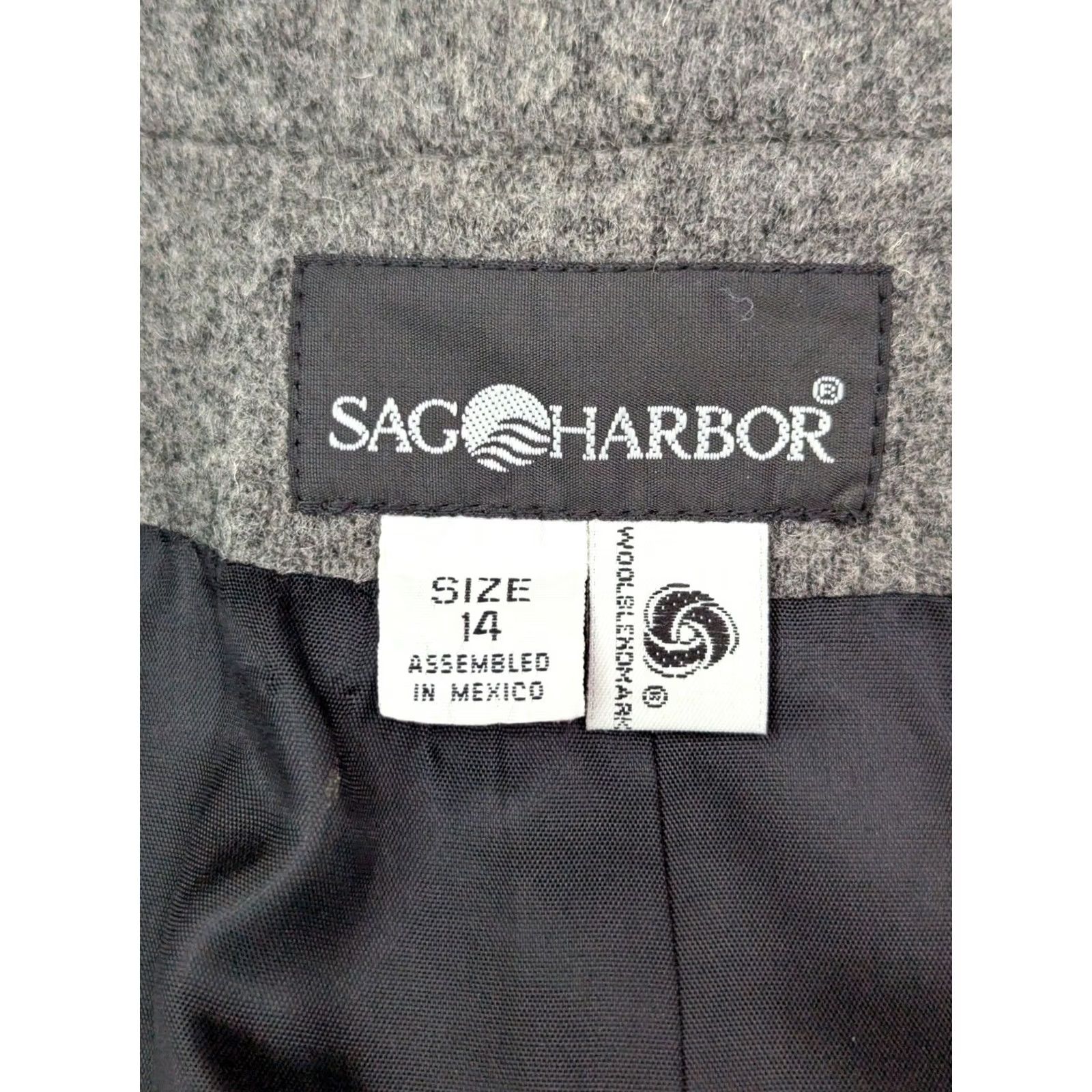 Vintage Sag Harbor Wool Blend Tweed Coat Women 14 Mid-Length Button Closure Black Gray 90s Classic Sports Vintage Womens Size XL / US 12-14 / IT 48-50 - 6 Thumbnail