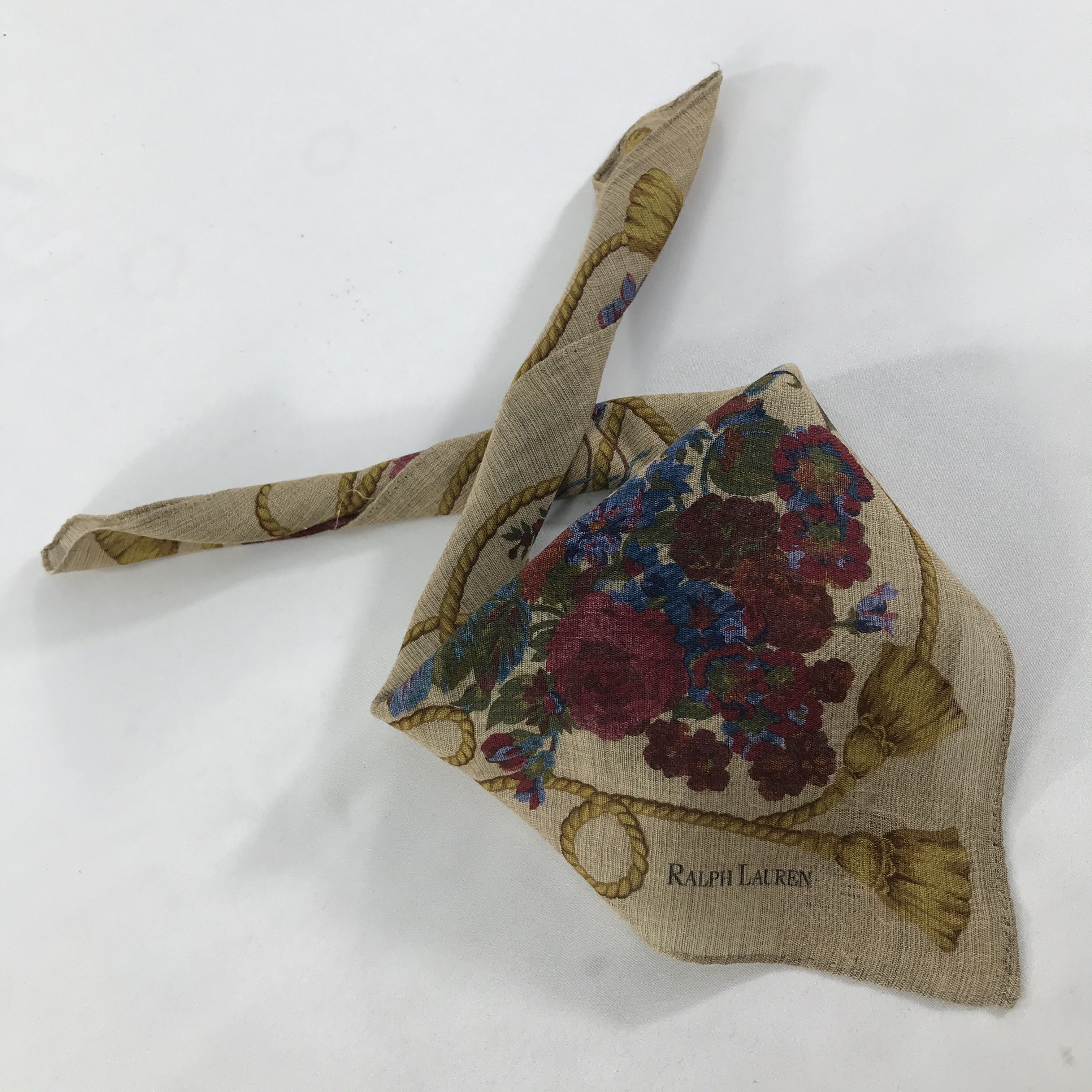 Ralph Lauren × Vintage Ralph Lauren Bandana / Handkerchief / Neckerchief - S1475 Size ONE SIZE - 4 Thumbnail