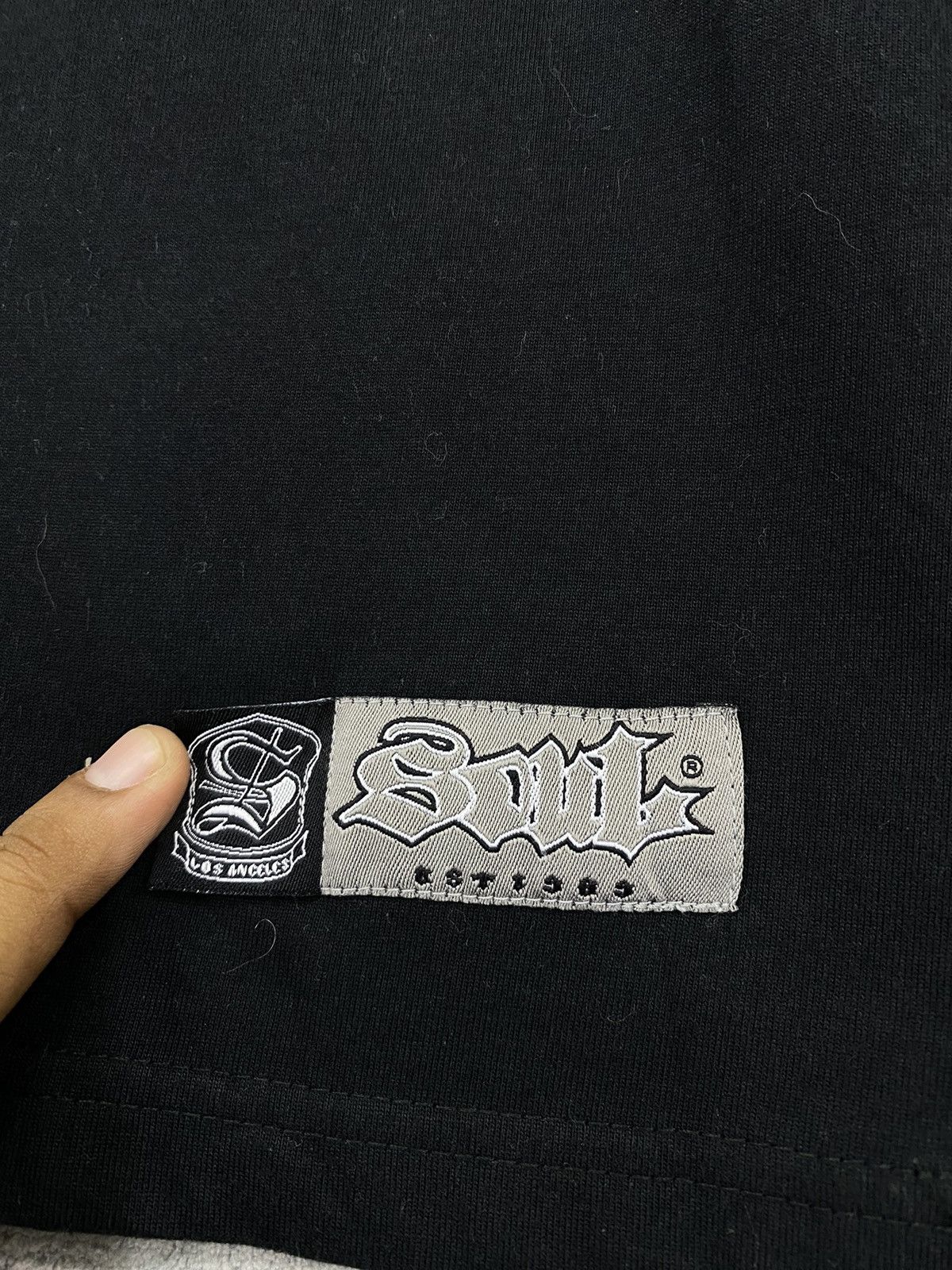 Vintage 💥Y2K SOUL LOS ANGELES BIG LOGO BLACK T-SHIRT Size US XXL / EU 58 / 5 - 8 Thumbnail