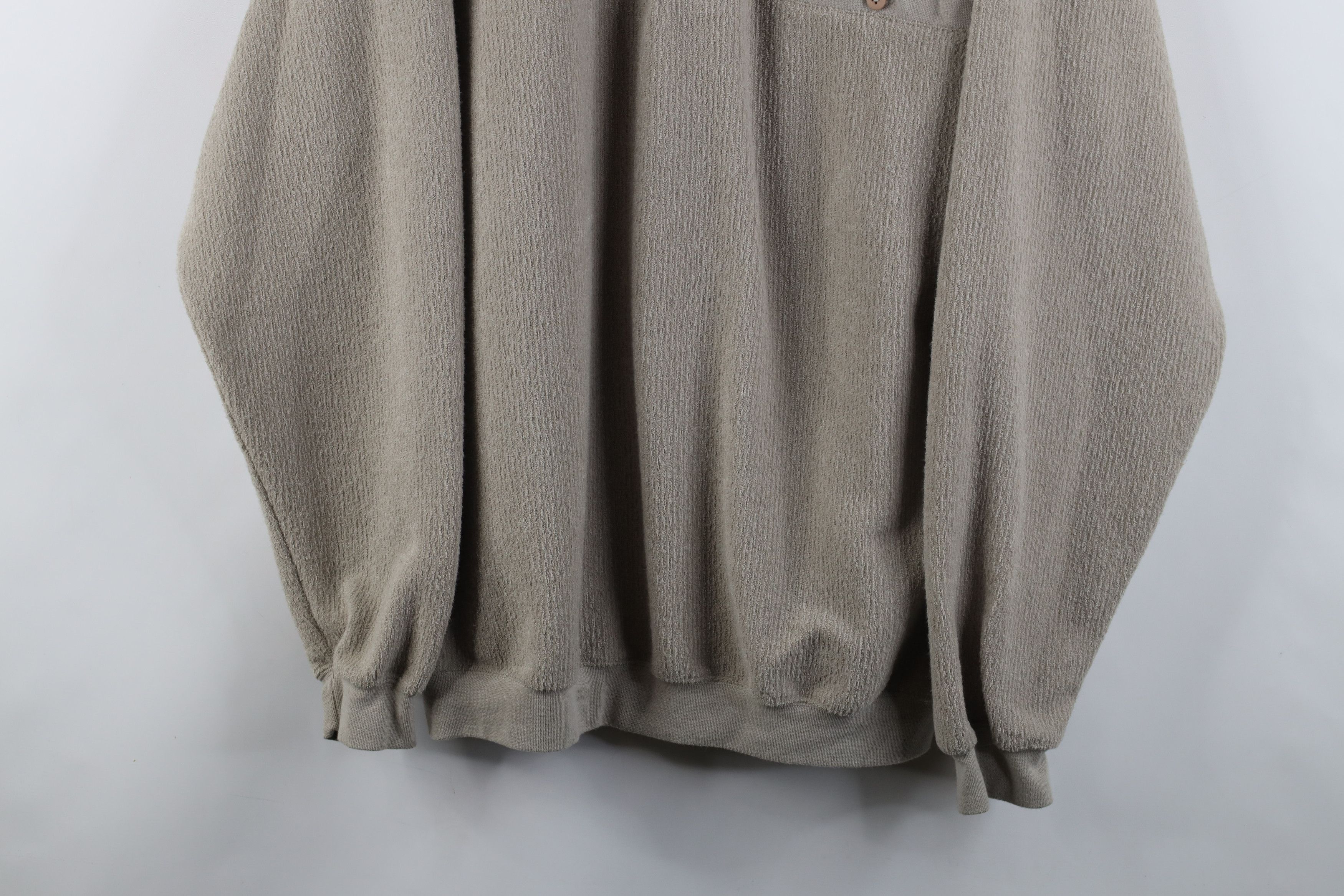 Vintage Vintage 90s Streetwear Terry Cloth Collared Sweatshirt Size US XL / EU 56 / 4 - 3 Thumbnail