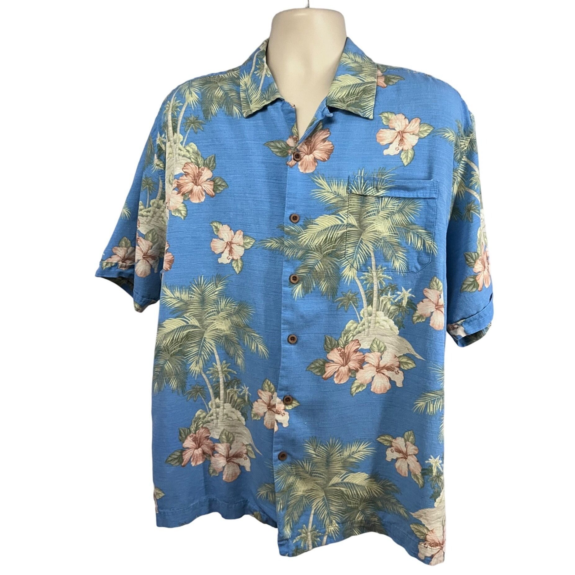 Vintage Jamaica Jaxx Mens Blue Silk Floral Hawaiian Button Up Shirt Size US XL / EU 56 / 4 - 1 Thumbnail