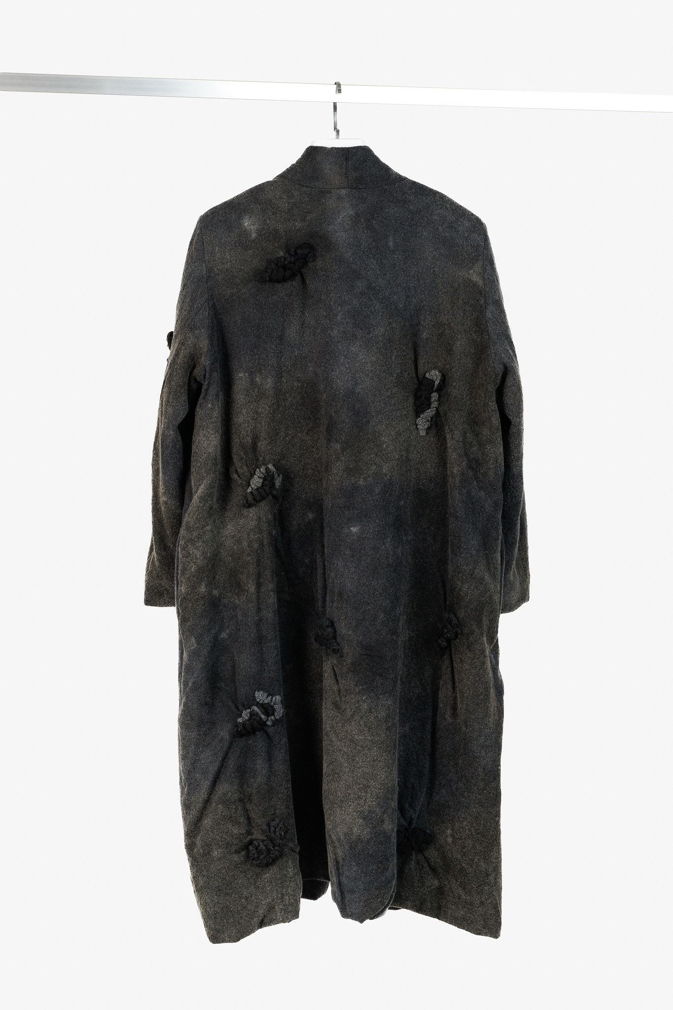 Avant Toi Avant Toi Charcoal & Green Embroidered Virgin-Wool Coat Size L / US 10 / IT 46 - 2 Thumbnail