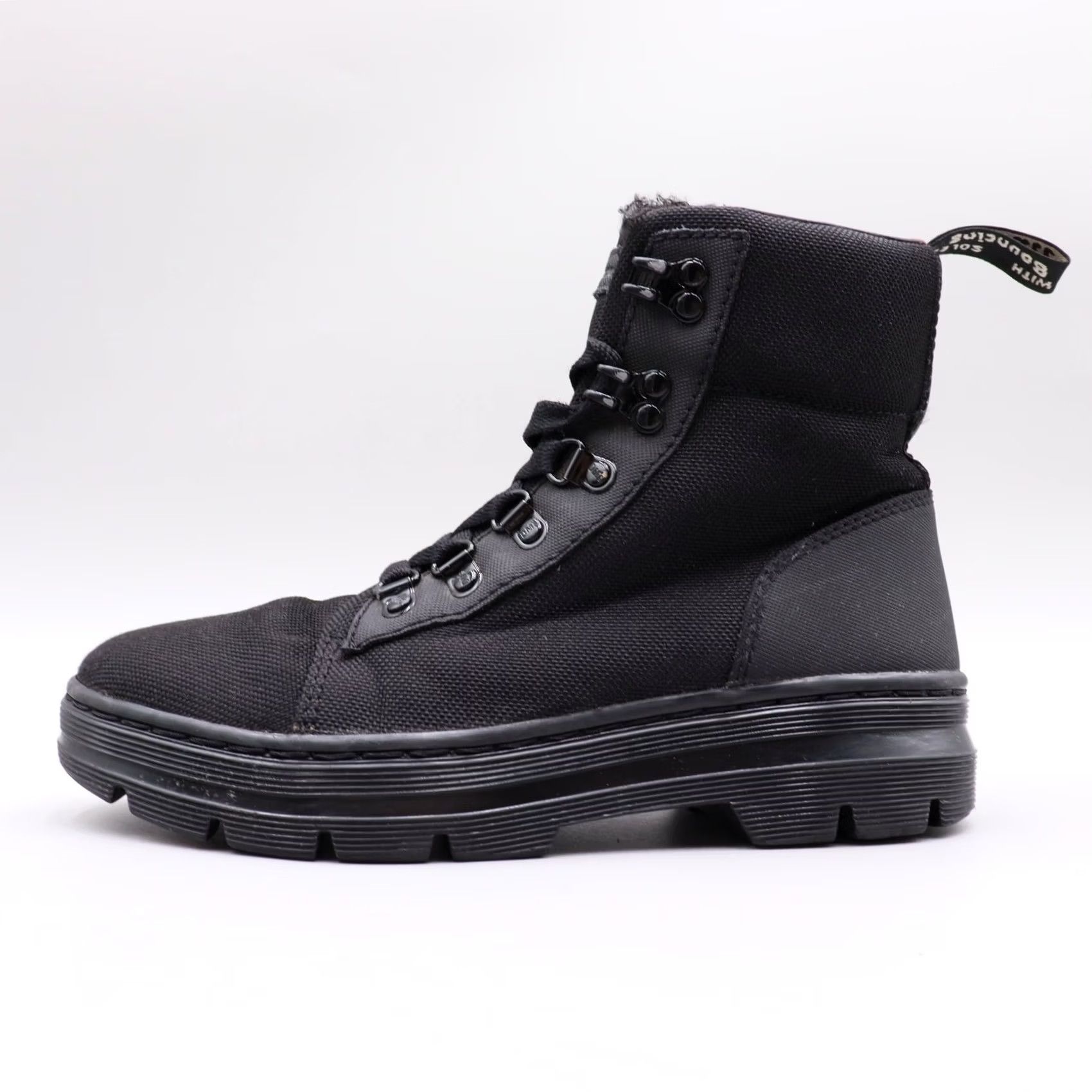 Dr. Martens Dr. Martens Boots Womens Size US 7 Black Canvas Lace Up Combat Casual Combs Size US 8 / IT 38 - 4 Thumbnail