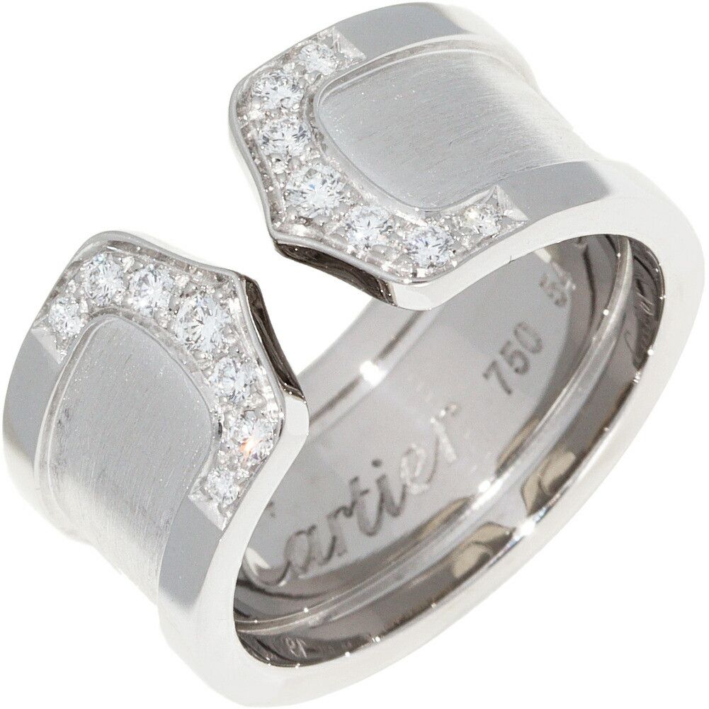Cartier Cartier Cartier K18WG Diamond Ring B40441 Metal Ring B40441 in Great Condition Size ONE SIZE - 1 Thumbnail