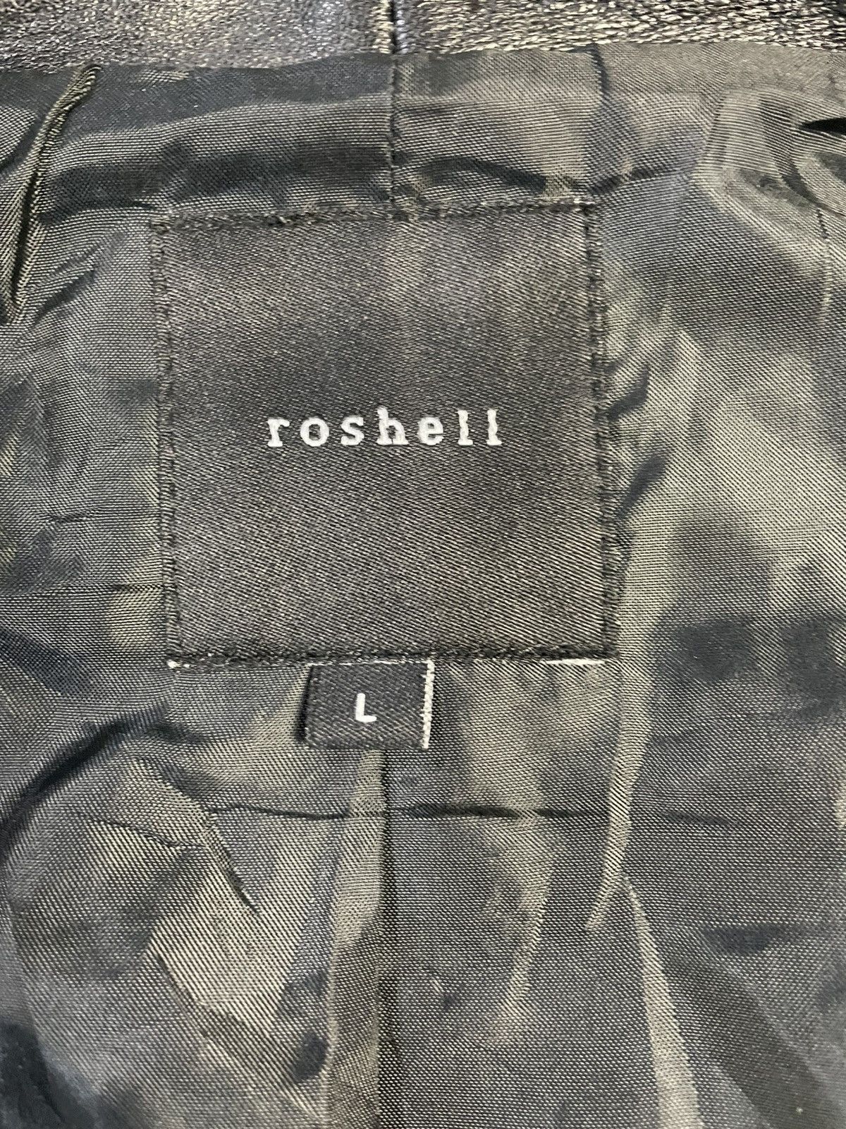 Japanese Brand 00s Roshell Sheepskins Leather Faded Biker Jacket Size US L / EU 52-54 / 3 - 9 Thumbnail