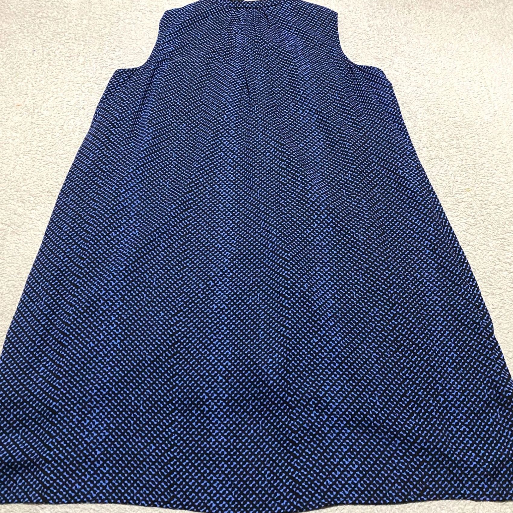 Apt. 9 NWT Apt. 9 Womens 24W Plus Shirt Dress Blue Geometric Button Up Sleeveless New Size 4XL / US 24-26 - 2 Thumbnail