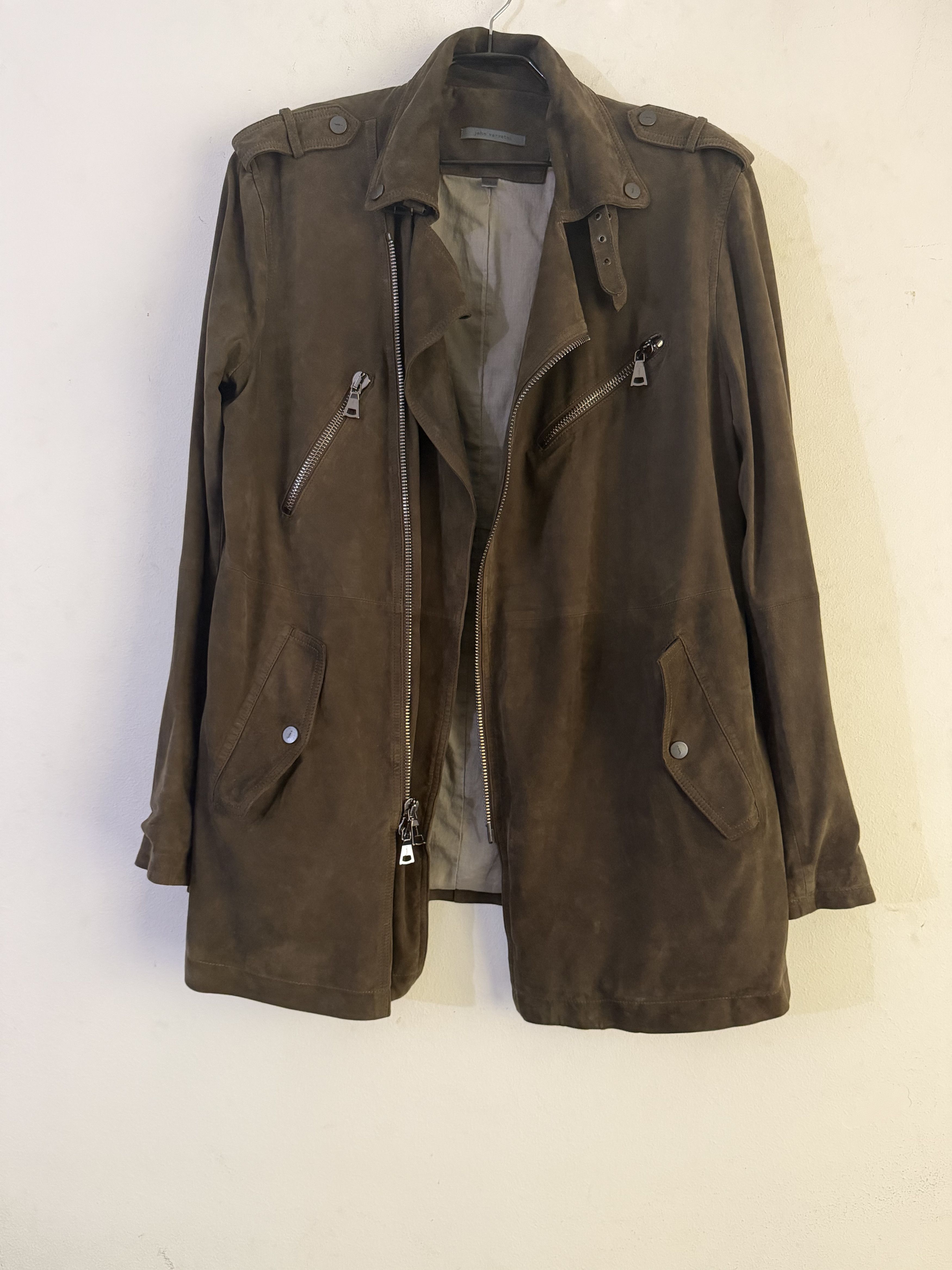 John Varvatos Premium Suede Asymmetric Moto Jacket Size US L / EU 52-54 / 3 - 4 Thumbnail
