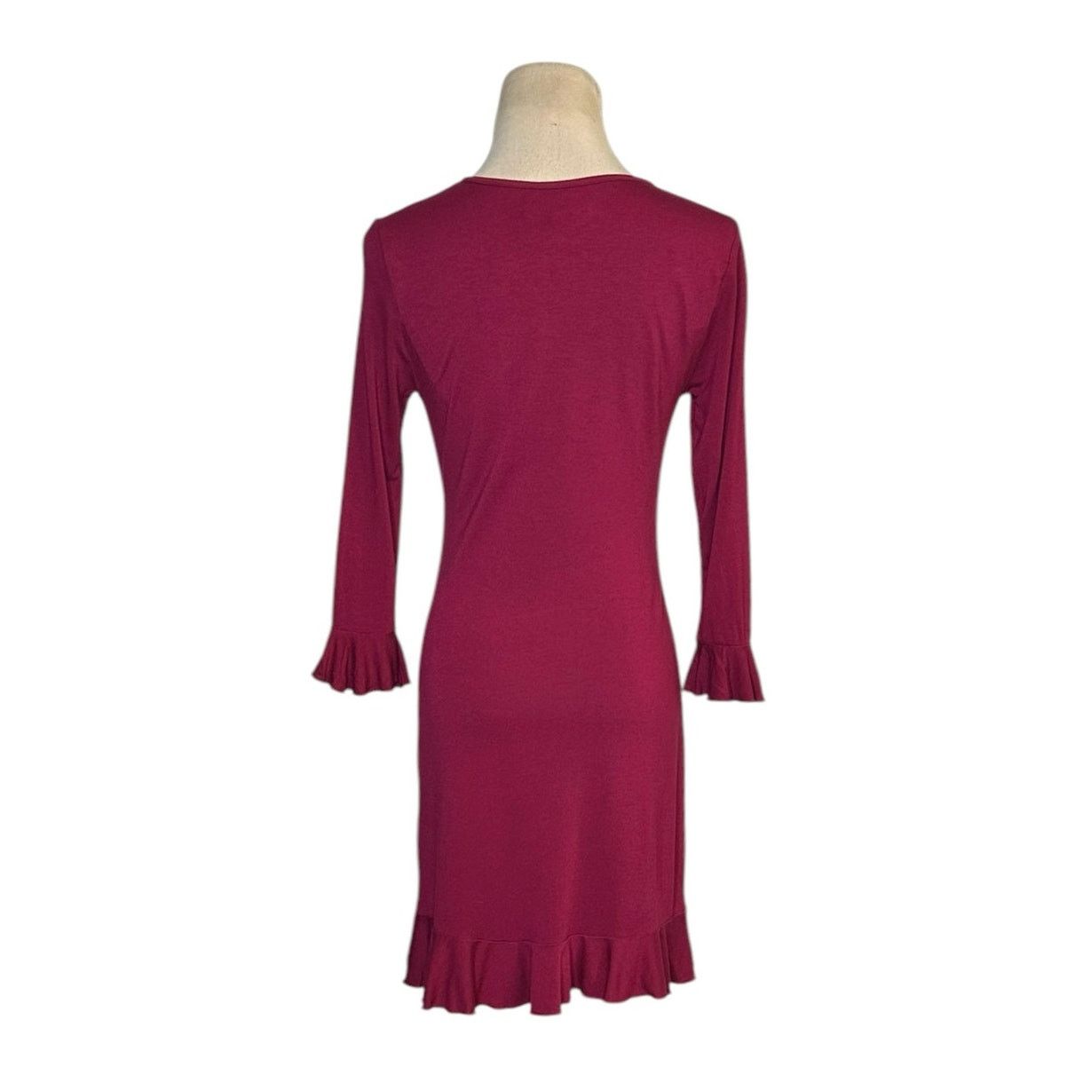 Urban Outfitters Urban Outfitters Grace Burgundy Ruffle Mini Dress size Small Size S / US 4 / IT 40 - 2 Thumbnail