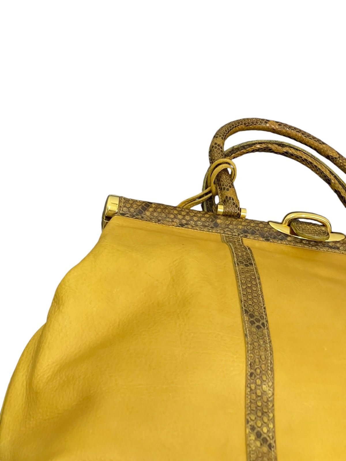 Genuine Leather Full Leather Python Vtg Elegance Italy Hand Bag 1🟩0 Size ONE SIZE - 19 Thumbnail