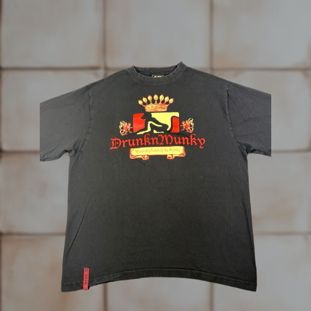 Vintage VINTAGE Drunkn Munky T-Shirt Men’s Large Black 90s Hip Hop Y2k Skate Billy Size US L / EU 52-54 / 3 - 1 Thumbnail