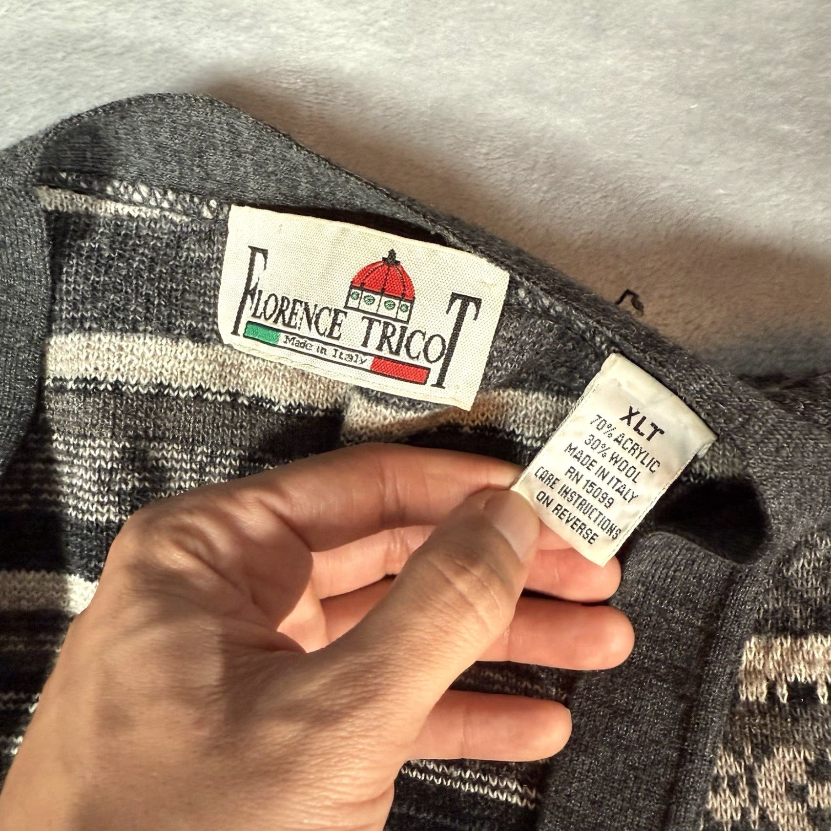 Vintage VINTAGE Florence Tricot Cardigan Sweater Mens XL Tall Wool Acrylic Italy Size US XL / EU 56 / 4 - 3 Thumbnail