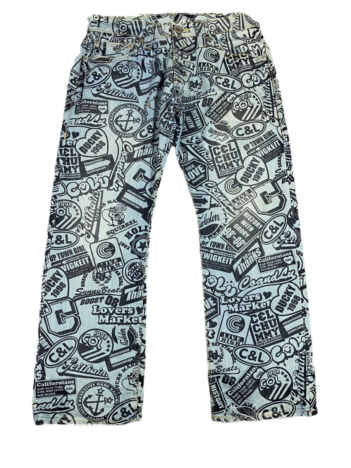 Japanese Brand Japanese brand X co lu co&lu overprint jeans Size US 34 / EU 50 - 2 Thumbnail