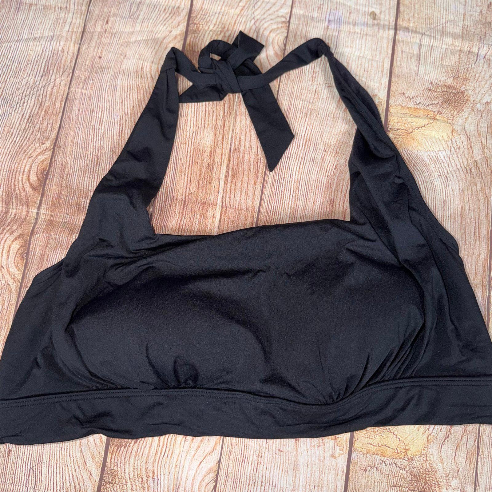 Lands' End Lands' End Square Neck Tie Halter Bikini Top 1X NWOT Size ONE SIZE - 1 Thumbnail