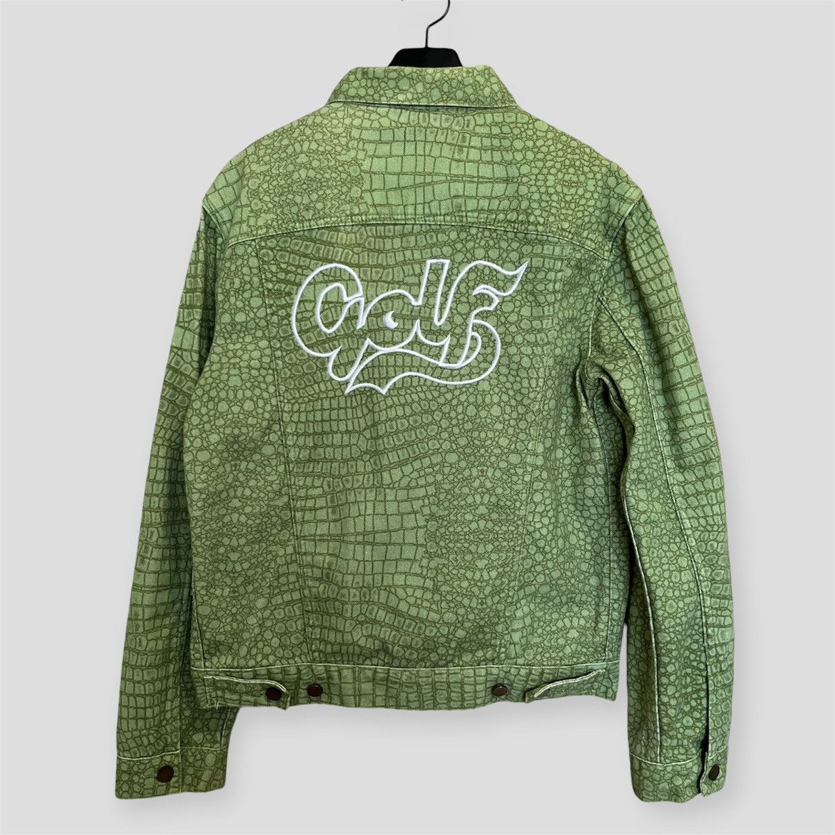 Golf Wang GOLF WANG Green Alligator/Crocodile Print Denim Jacket Size US M / EU 48-50 / 2 - 4 Thumbnail