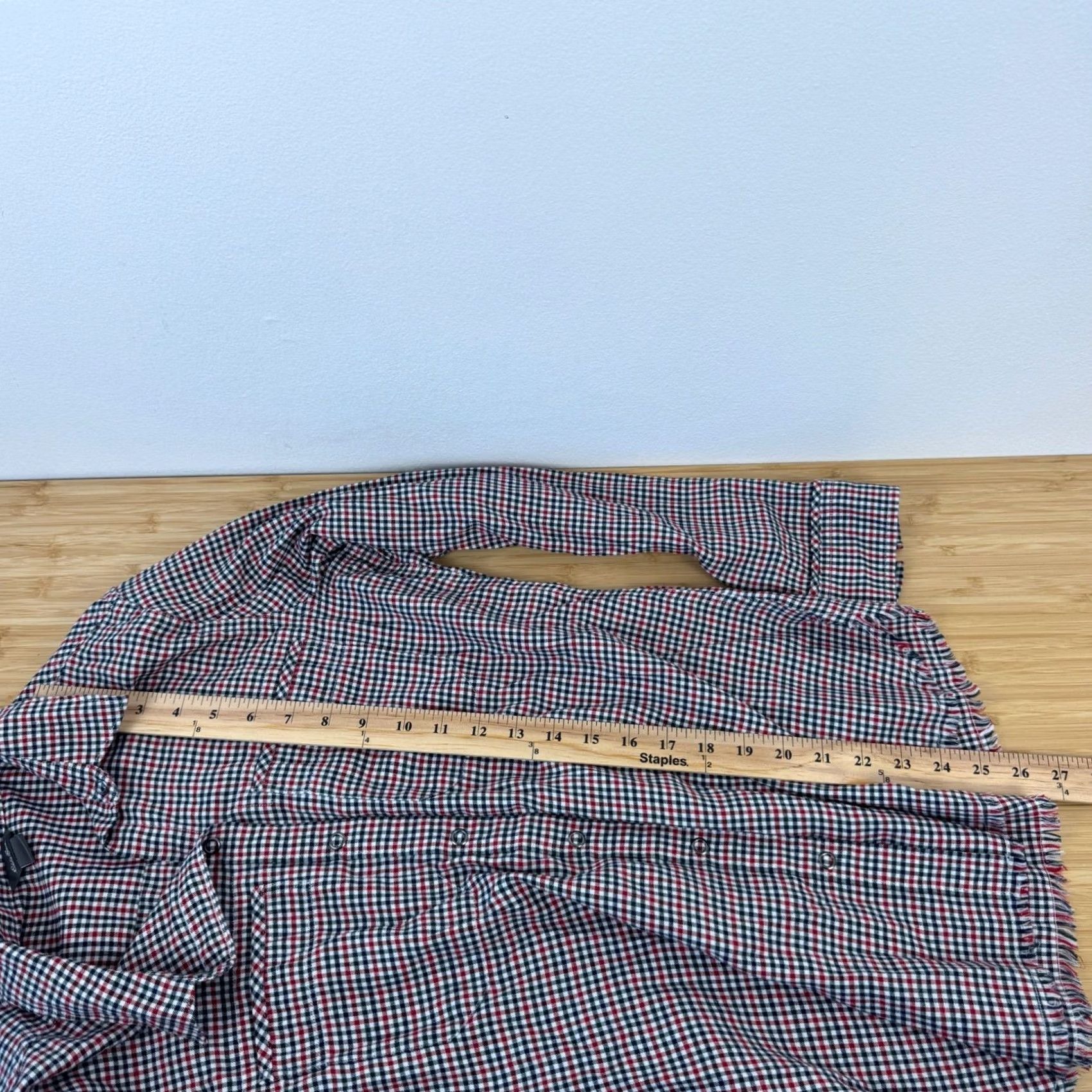 Eddie Bauer Eddie Bauer Womens Shirt S Red Gingham Plaid Long Sleeve Button Up Raw Hem Size S / US 4 / IT 40 - 6 Thumbnail